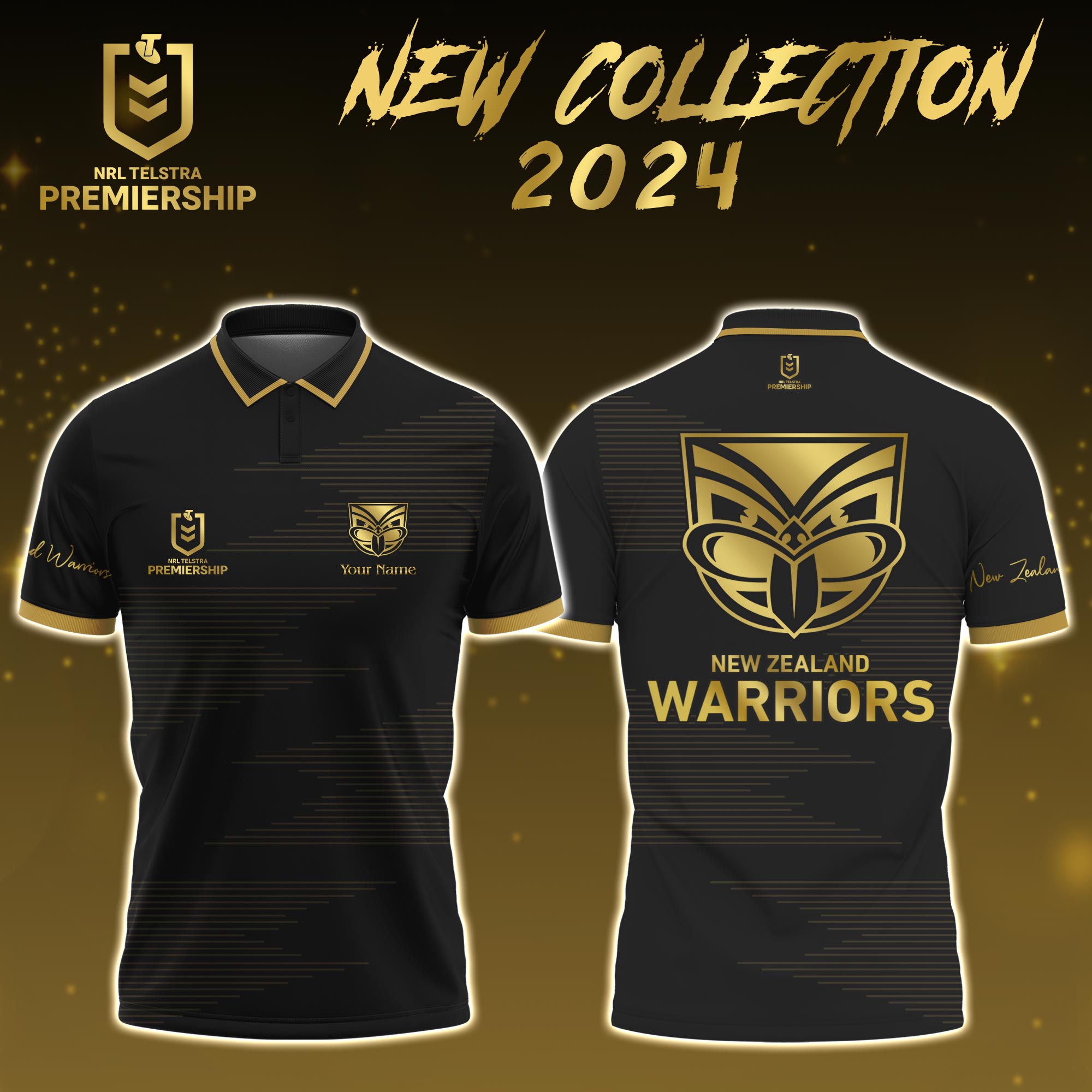 New Zealand Warriors Golden Polo - Famjoys New Zealand Warriors Golden Polo - Famjoys