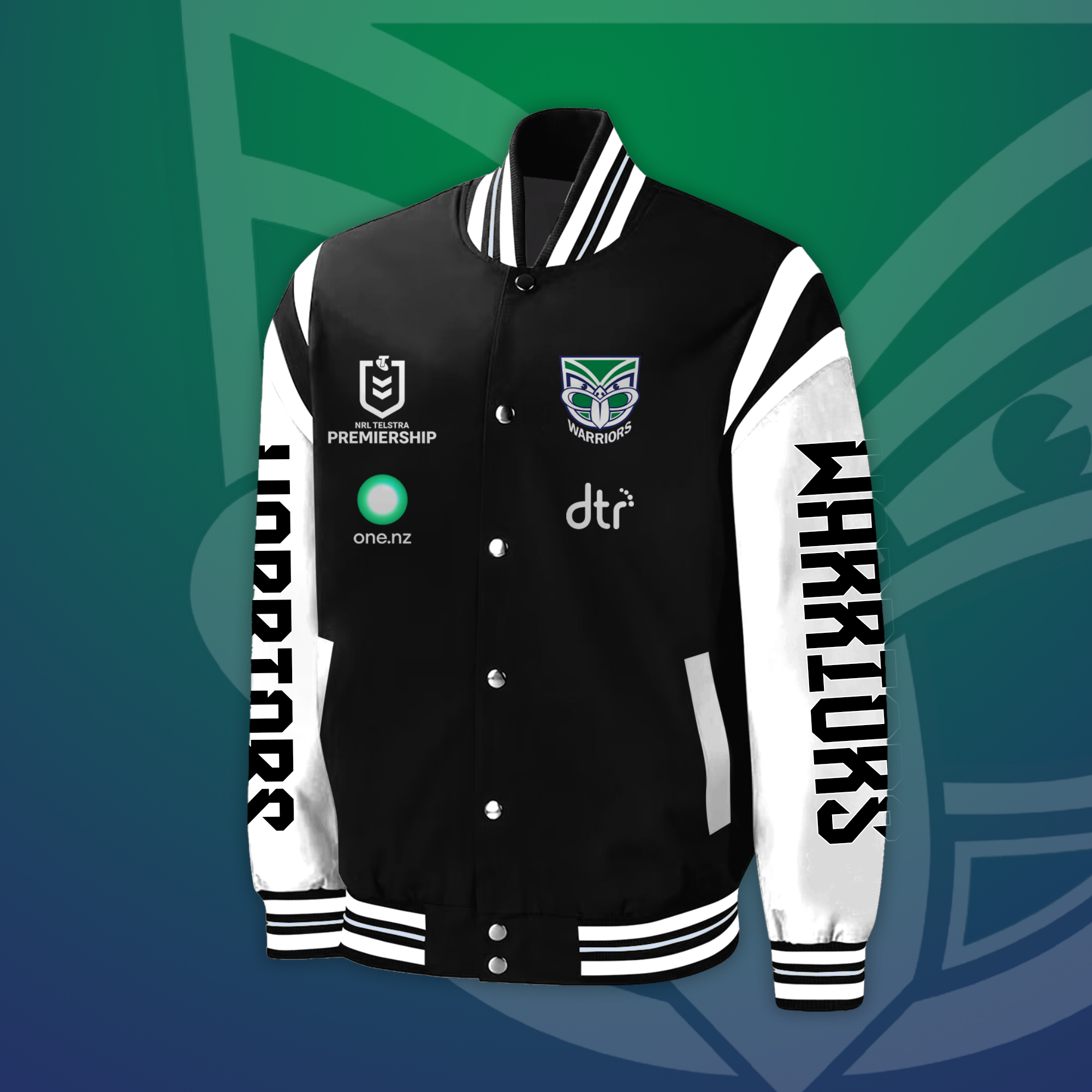 New Zealand Warriors Personalized Baseball Jacket - Famjoys New Zealand Warriors Personalized Baseball Jacket - Famjoys