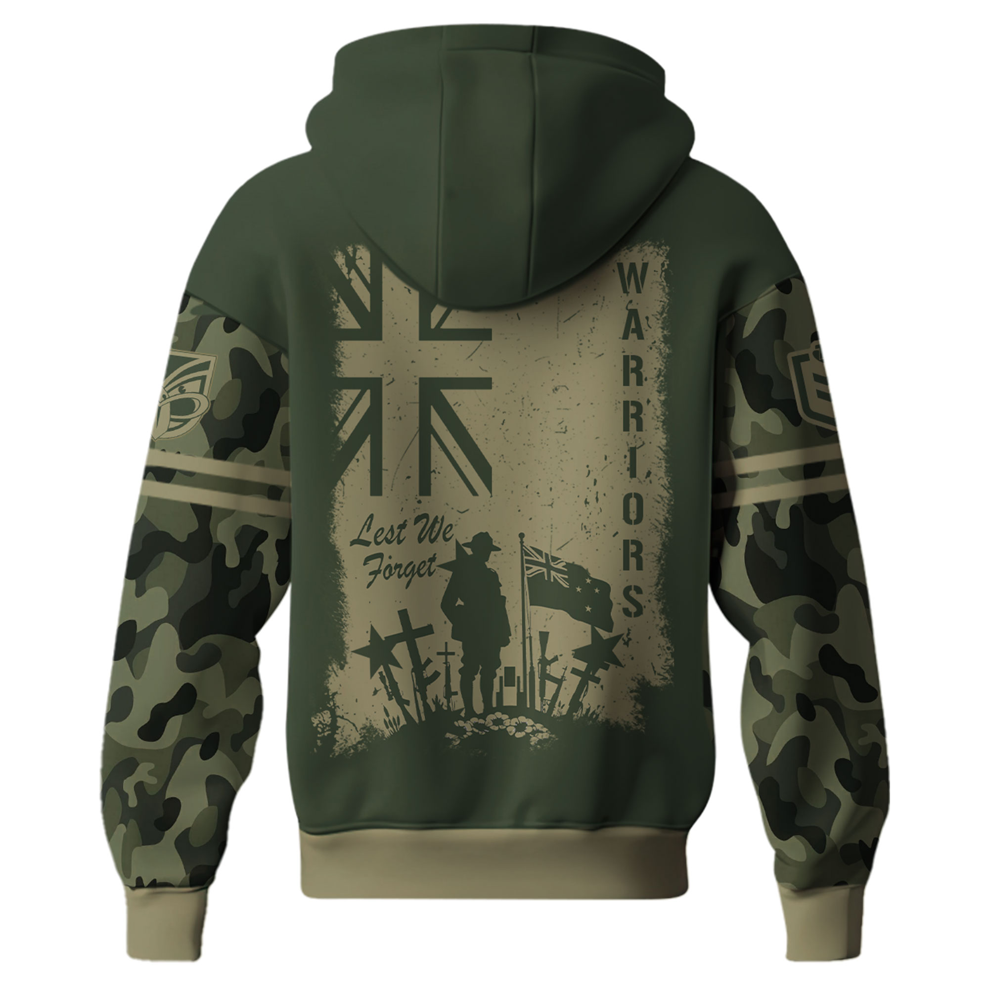 New Zealand Warriors x Anzac Day Hoodie 2025 - Famjoys New Zealand Warriors x Anzac Day Hoodie 2025 - Famjoys