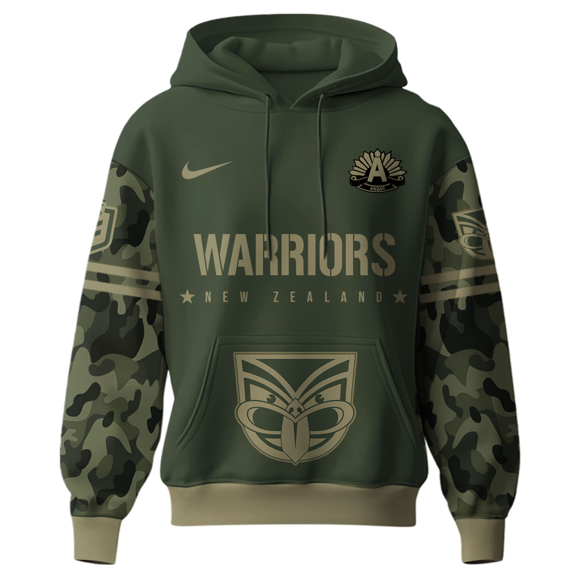 New Zealand Warriors x Anzac Day Hoodie 2025 - Famjoys New Zealand Warriors x Anzac Day Hoodie 2025 - Famjoys