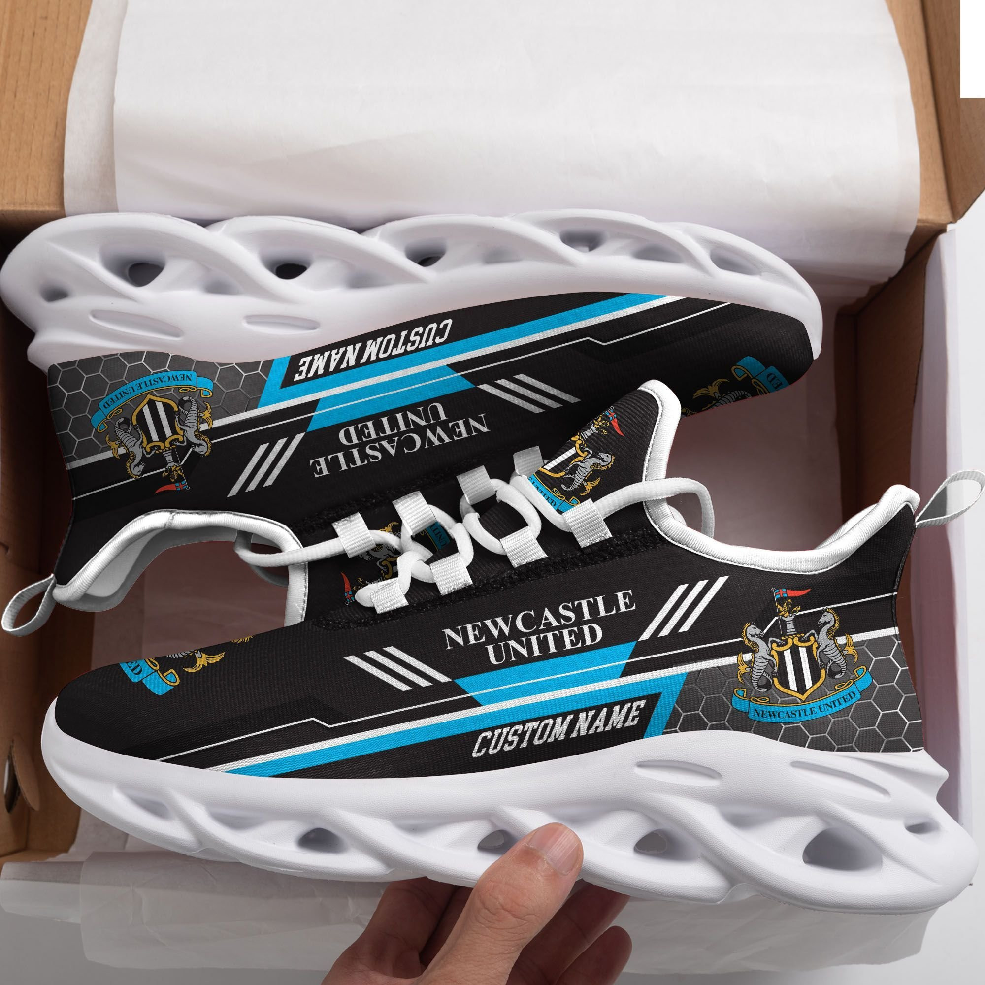 Newcastle United Custom Personalized Max Soul Sneakers Shoes - Famjoys Newcastle United Custom Personalized Max Soul Sneakers Shoes - Famjoys