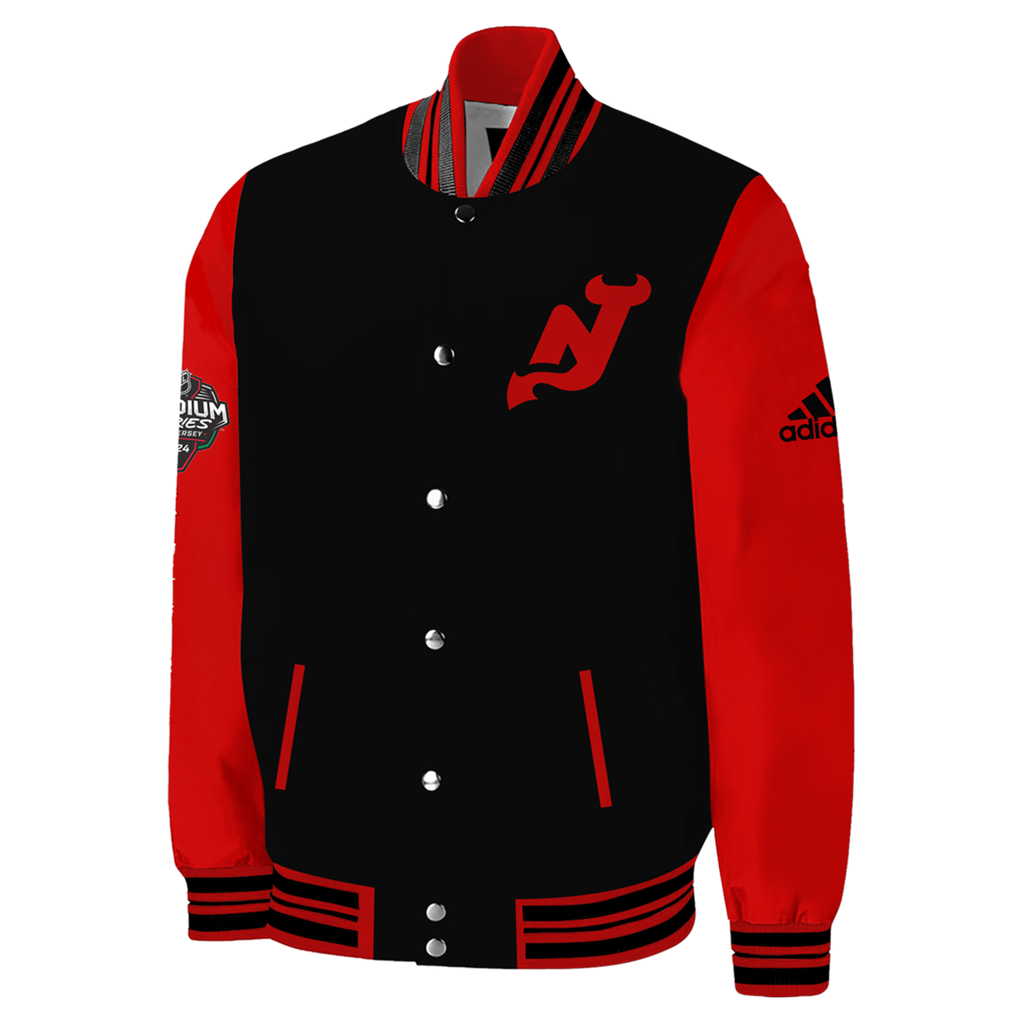 NHL New Jersey Devils Collection Bomber Jacket - Famjoys NHL New Jersey Devils Collection Bomber Jacket - Famjoys