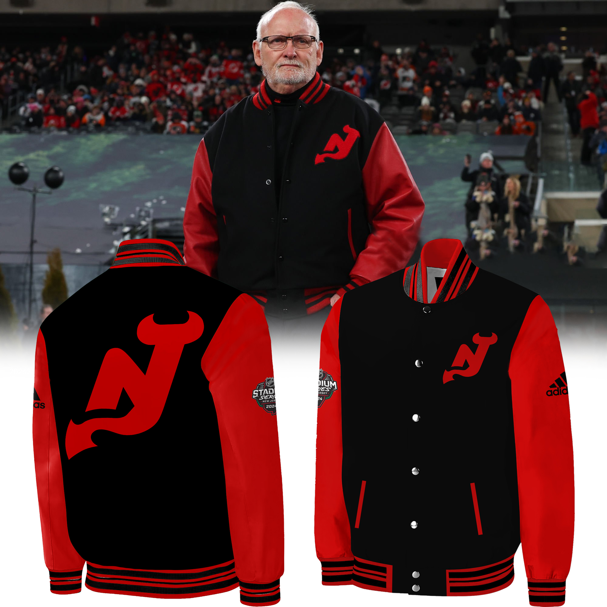 NHL New Jersey Devils Collection Bomber Jacket - Famjoys NHL New Jersey Devils Collection Bomber Jacket - Famjoys