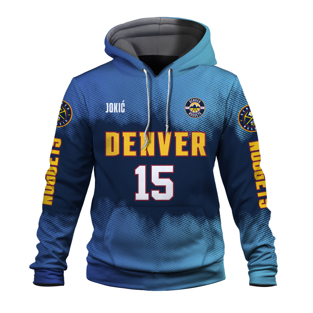 Nikola Jokic 15 NBA Denver Nuggets Mile High City Unisex 3D Hoodie - Famjoys Nikola Jokic 15 NBA Denver Nuggets Mile High City Unisex 3D Hoodie - Famjoys