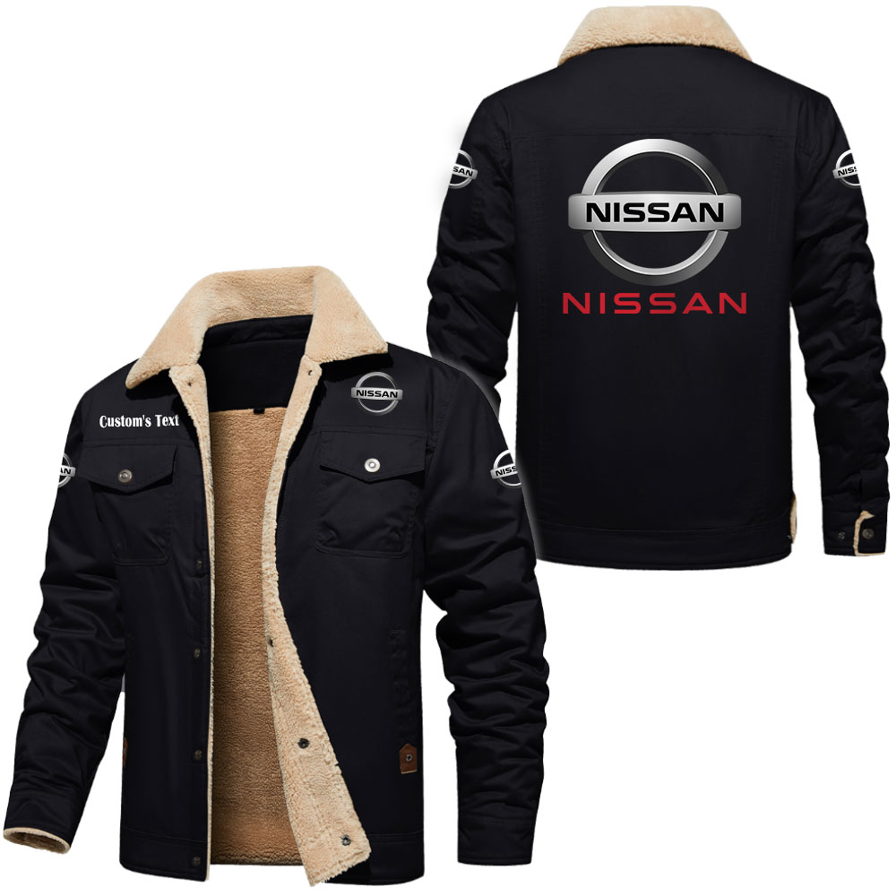 Nissan Cargo Fleece Lined Cotton Jacket Multicolor, vintage style, customize name 