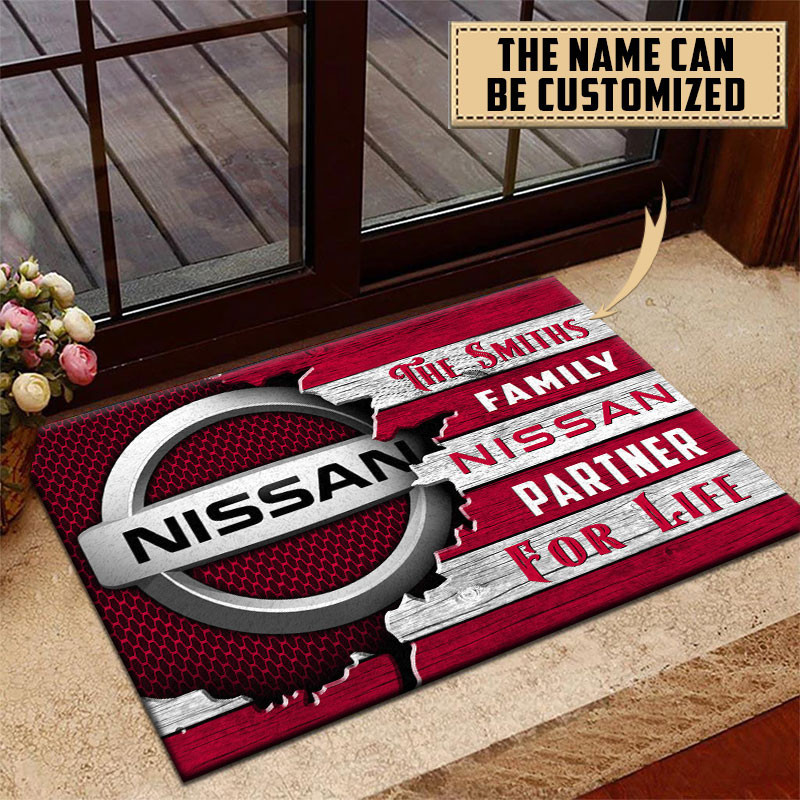 Nissan Doormat Custom Name, Multicolor - Famjoys Nissan Doormat Custom Name, Multicolor - Famjoys