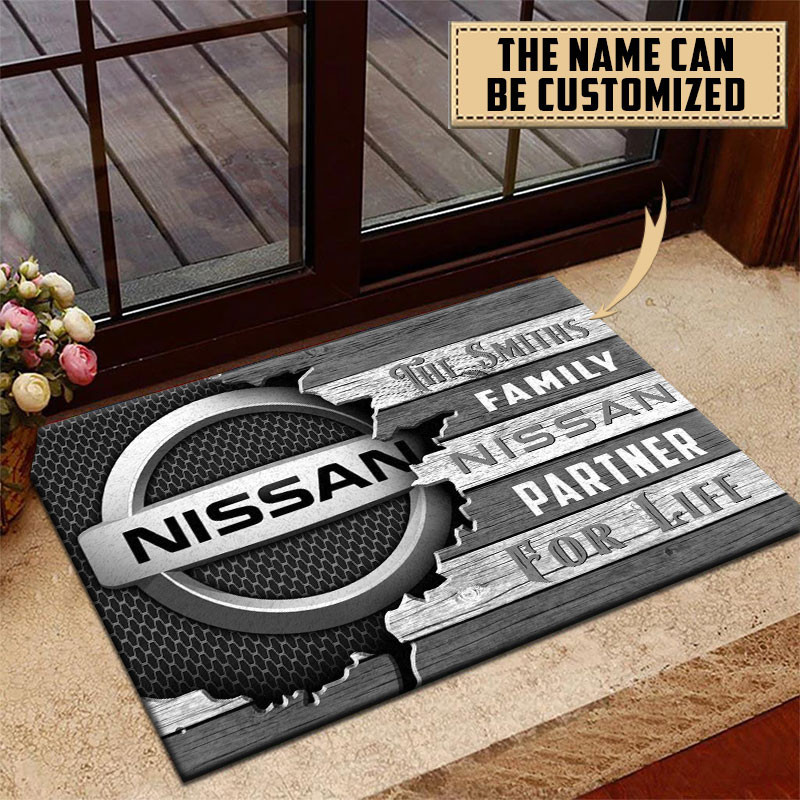 Nissan Doormat Custom Name, Multicolor - Famjoys Nissan Doormat Custom Name, Multicolor - Famjoys