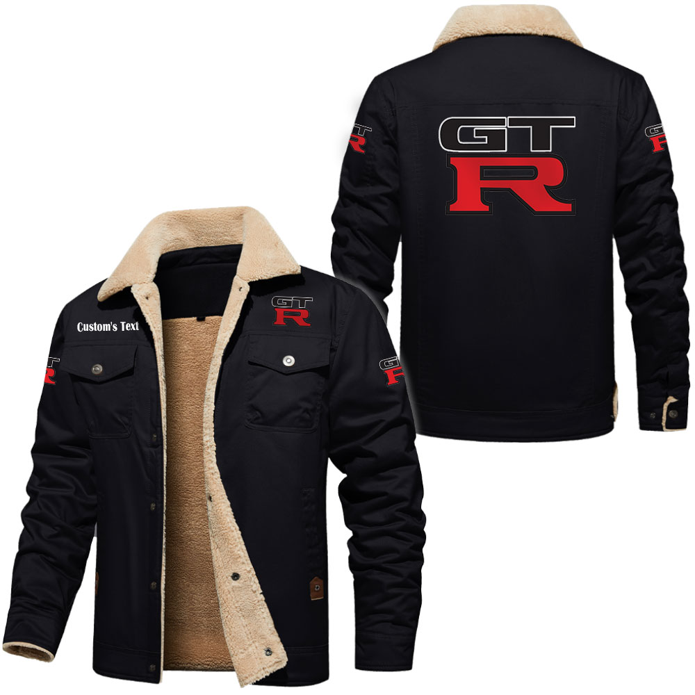 nissan gtr Cargo Fleece Lined Cotton Jacket Multicolor, vintage style, customize name