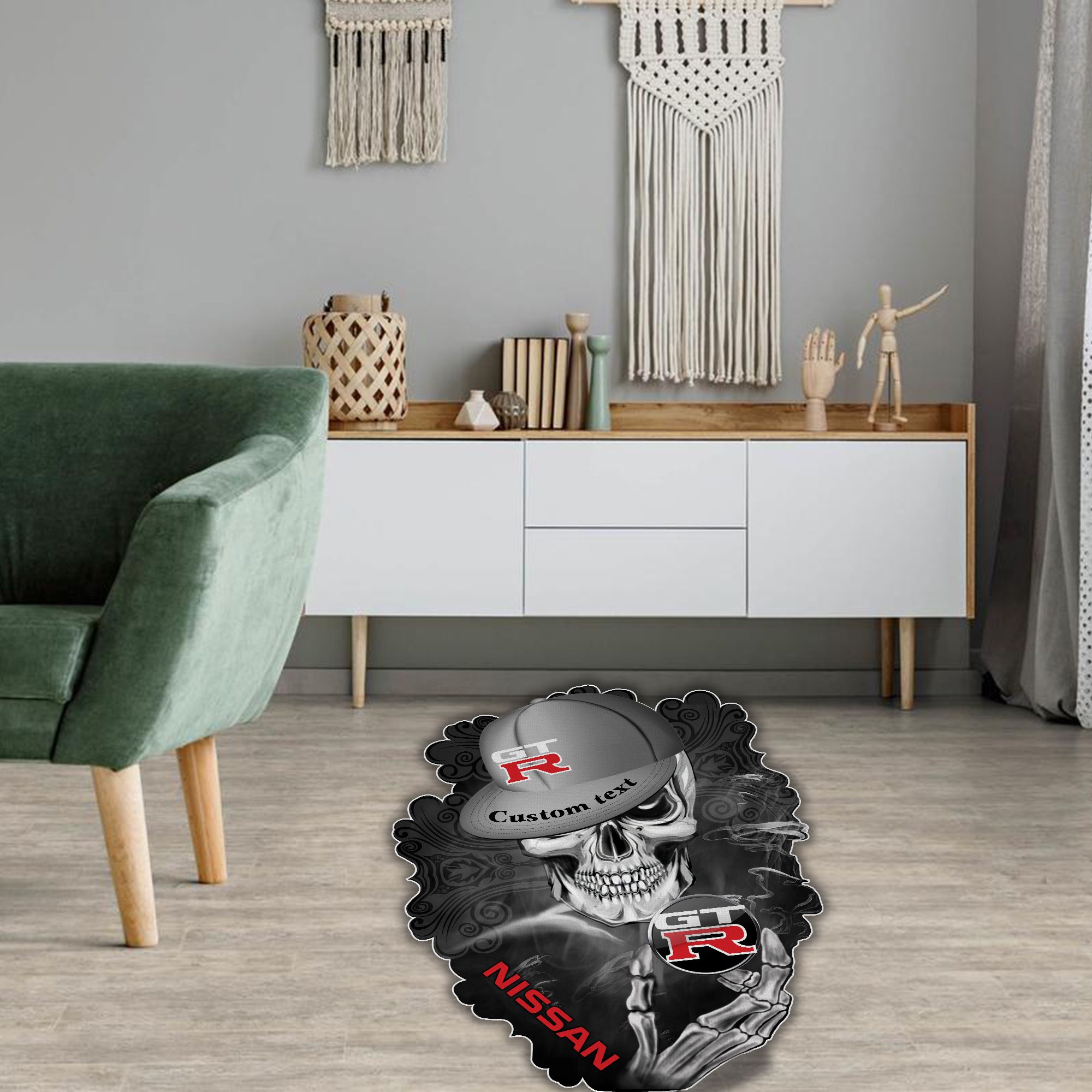 Nissan gtr Skull Shaped Luxurious Doormat, Rug Home Decor, Custom name - Famjoys Nissan gtr Skull Shaped Luxurious Doormat, Rug Home Decor, Custom name - Famjoys