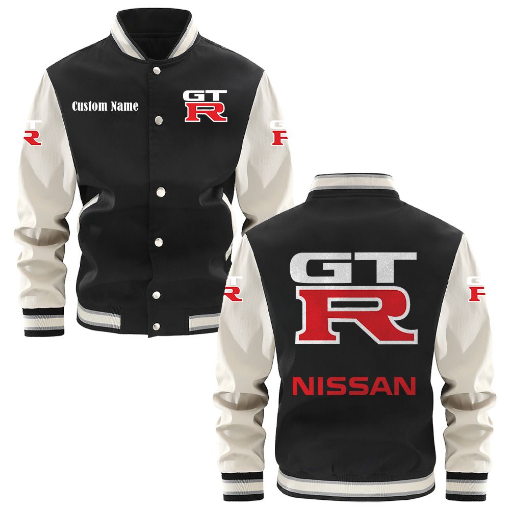 Nissan gtr Varsity Jacket, Baseball jacket, Letterman Jacket Customize Name, Multicolor - Famjoys Nissan gtr Varsity Jacket, Baseball jacket, Letterman Jacket Customize Name, Multicolor - Famjoys