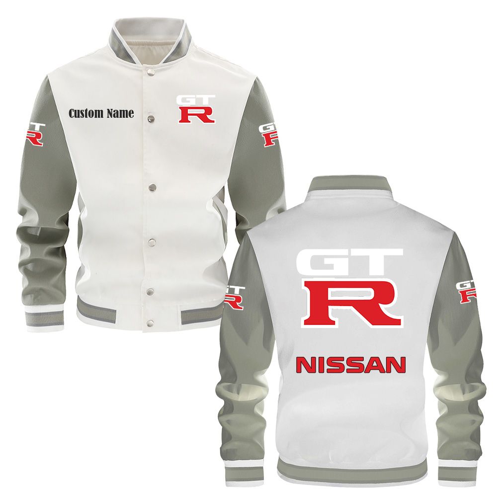 Nissan gtr Varsity Jacket, Baseball jacket, Letterman Jacket Customize Name, Multicolor - Famjoys Nissan gtr Varsity Jacket, Baseball jacket, Letterman Jacket Customize Name, Multicolor - Famjoys