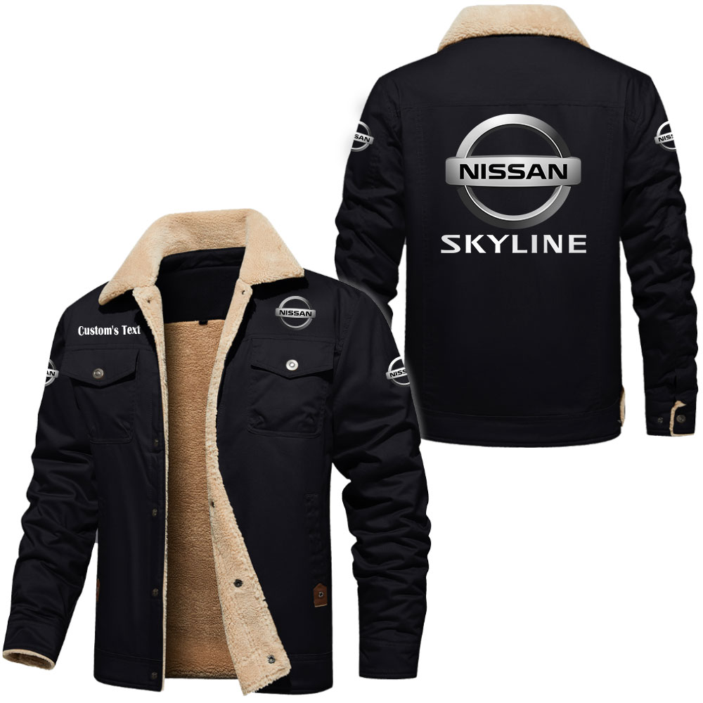nissan skyline Cargo Fleece Lined Cotton Jacket Multicolor, vintage style, customize name 
