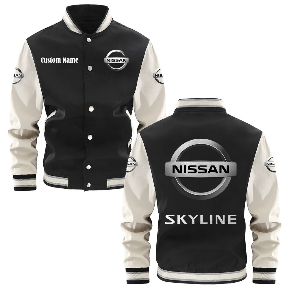 Nissan skyline Varsity Jacket, Baseball jacket, Letterman Jacket Customize Name, Multicolor 