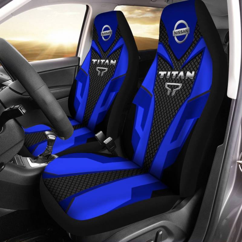 Nissan Titan BDA Car Seat Cover (Set of 2) Ver 1 (Blue)