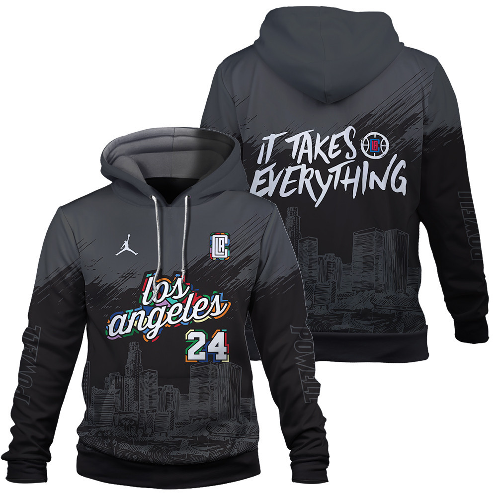 Norman Powell 24 NBA Los Angeles Clippers It Takes Everything Unisex 3D Hoodie