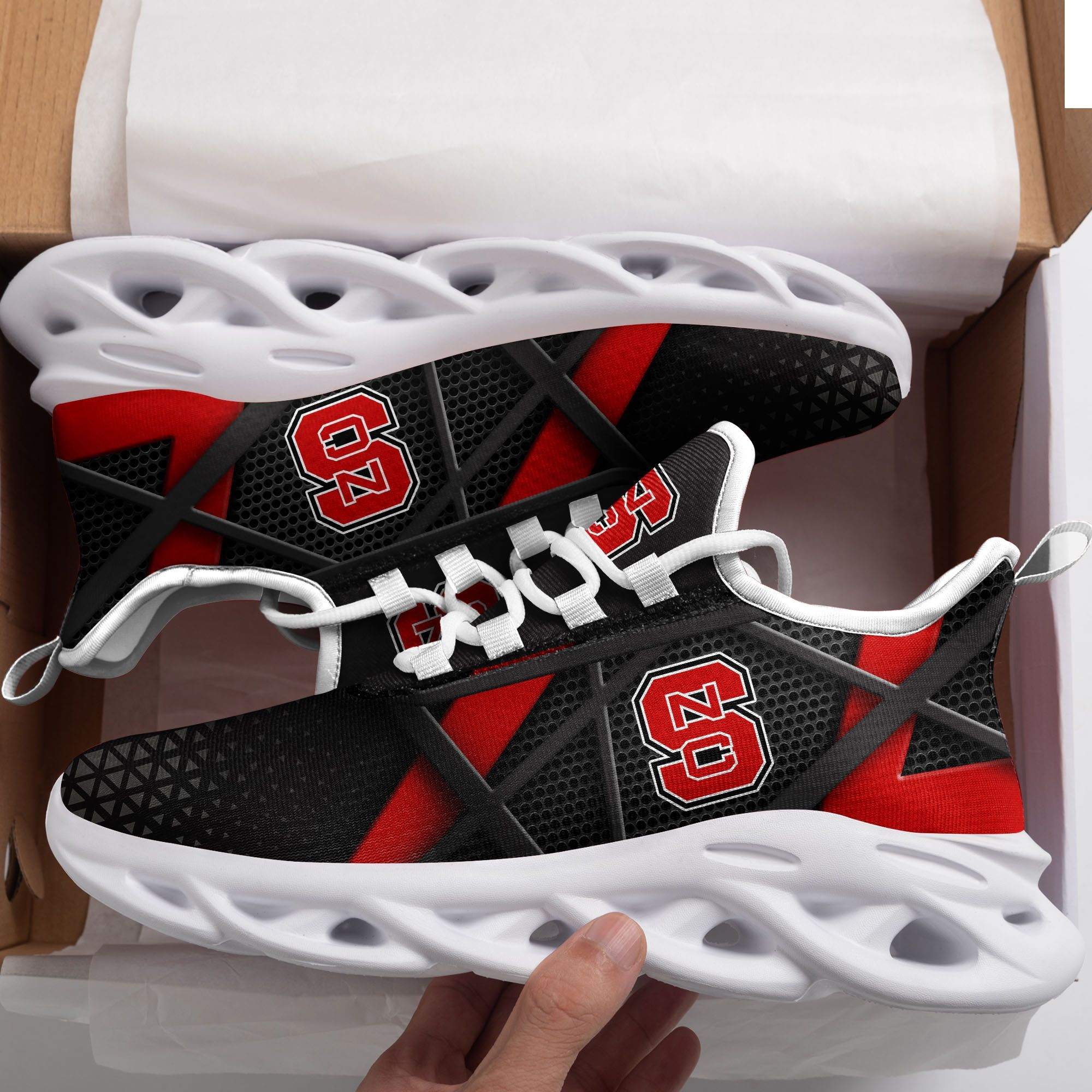North Carolina State Wolfpack Max Soul Sneakers Shoes - Famjoys North Carolina State Wolfpack Max Soul Sneakers Shoes - Famjoys