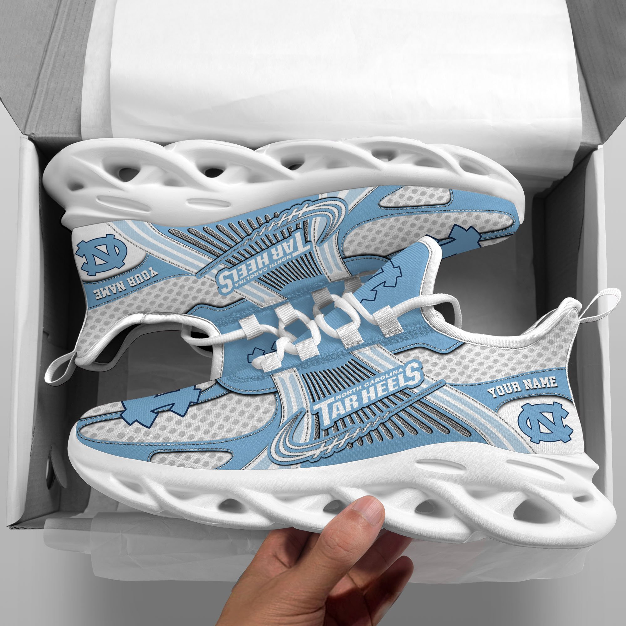 North Carolina Tar Heels Clunky Sneakers Custom Your Name, Sport Sneakers ETRG-62343 - Famjoys North Carolina Tar Heels Clunky Sneakers Custom Your Name, Sport Sneakers ETRG-62343 - Famjoys