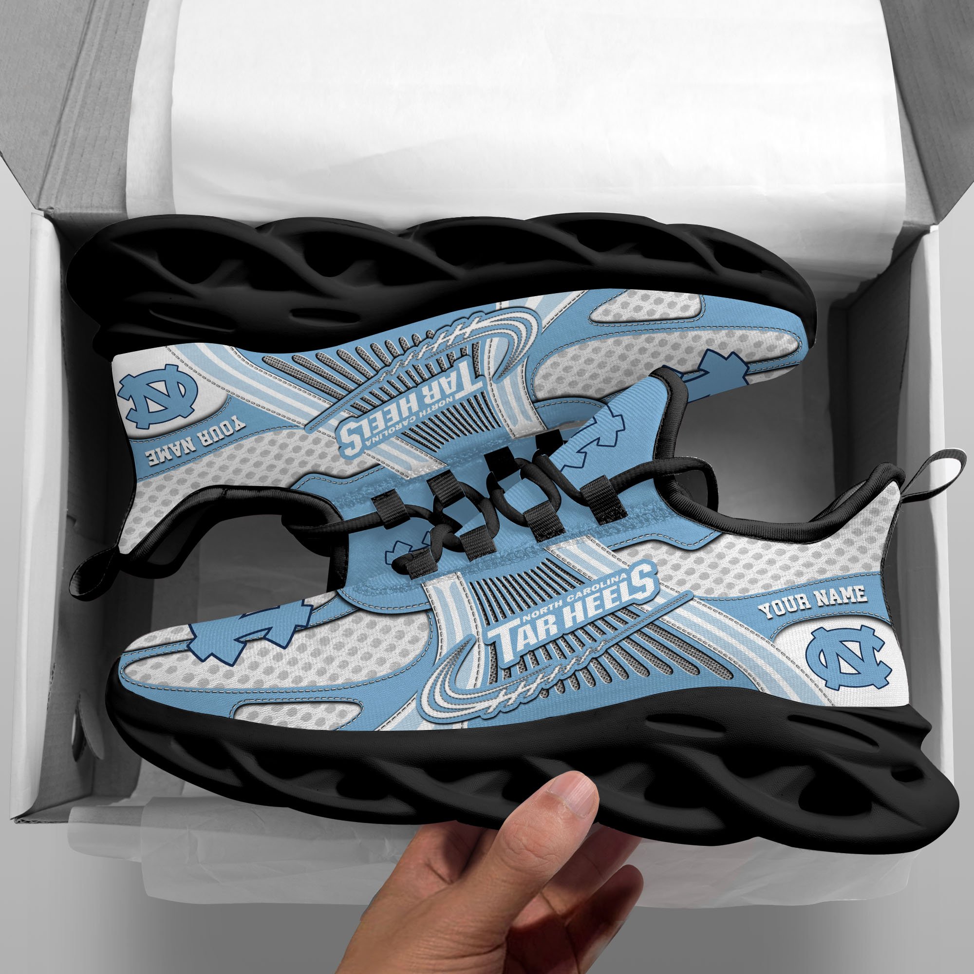 North Carolina Tar Heels Clunky Sneakers Custom Your Name, Sport Sneakers ETRG-62343 - Famjoys North Carolina Tar Heels Clunky Sneakers Custom Your Name, Sport Sneakers ETRG-62343 - Famjoys
