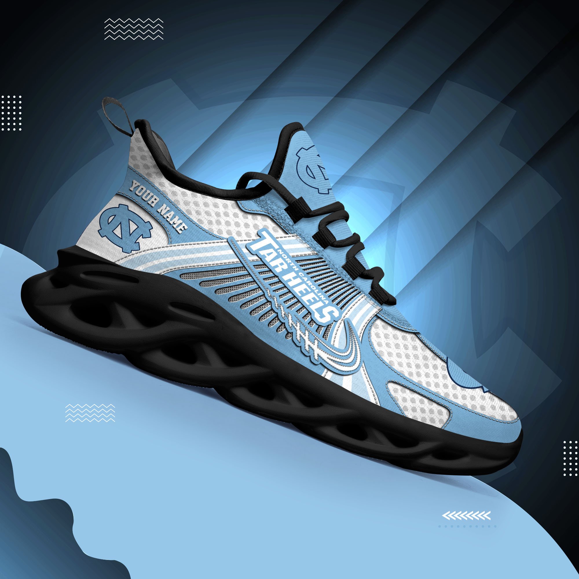 North Carolina Tar Heels Clunky Sneakers Custom Your Name, Sport Sneakers ETRG-62343 - Famjoys North Carolina Tar Heels Clunky Sneakers Custom Your Name, Sport Sneakers ETRG-62343 - Famjoys