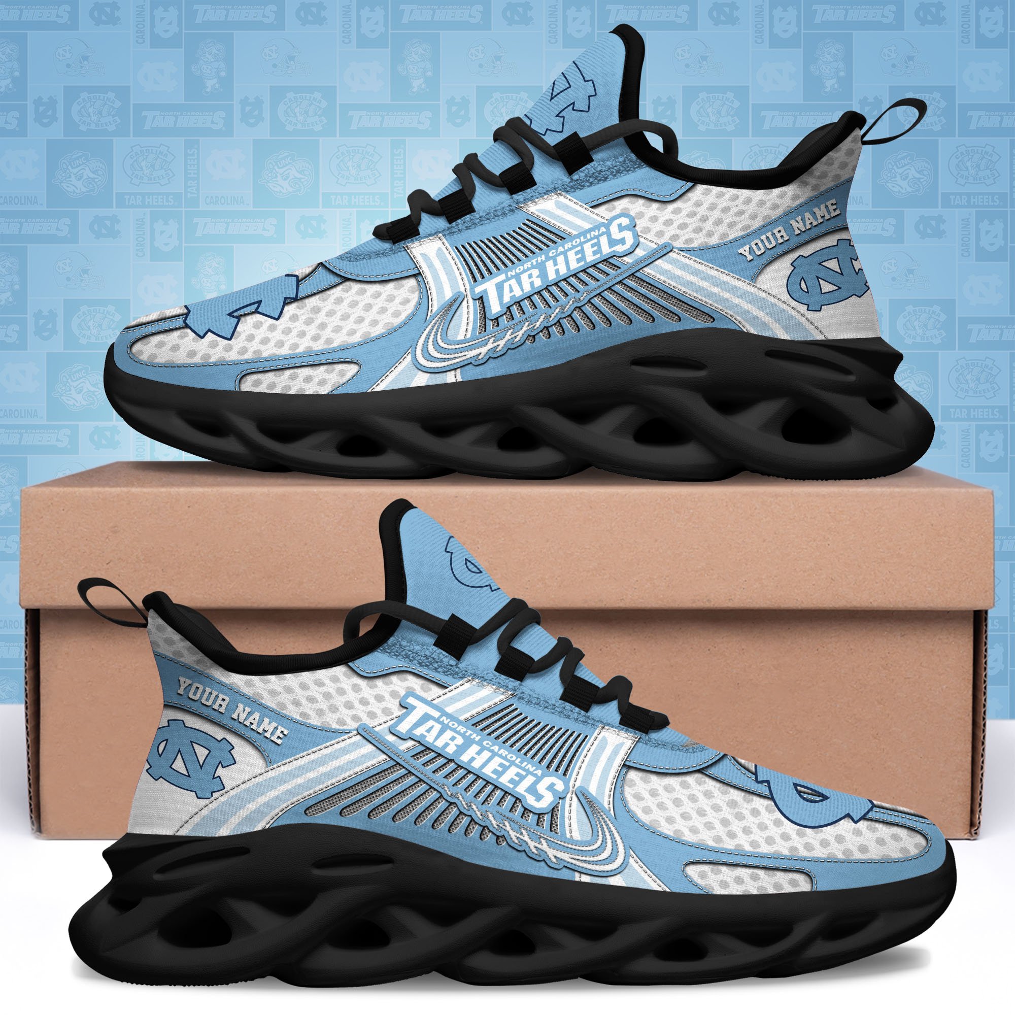 North Carolina Tar Heels Clunky Sneakers Custom Your Name, Sport Sneakers ETRG-62343 - Famjoys North Carolina Tar Heels Clunky Sneakers Custom Your Name, Sport Sneakers ETRG-62343 - Famjoys