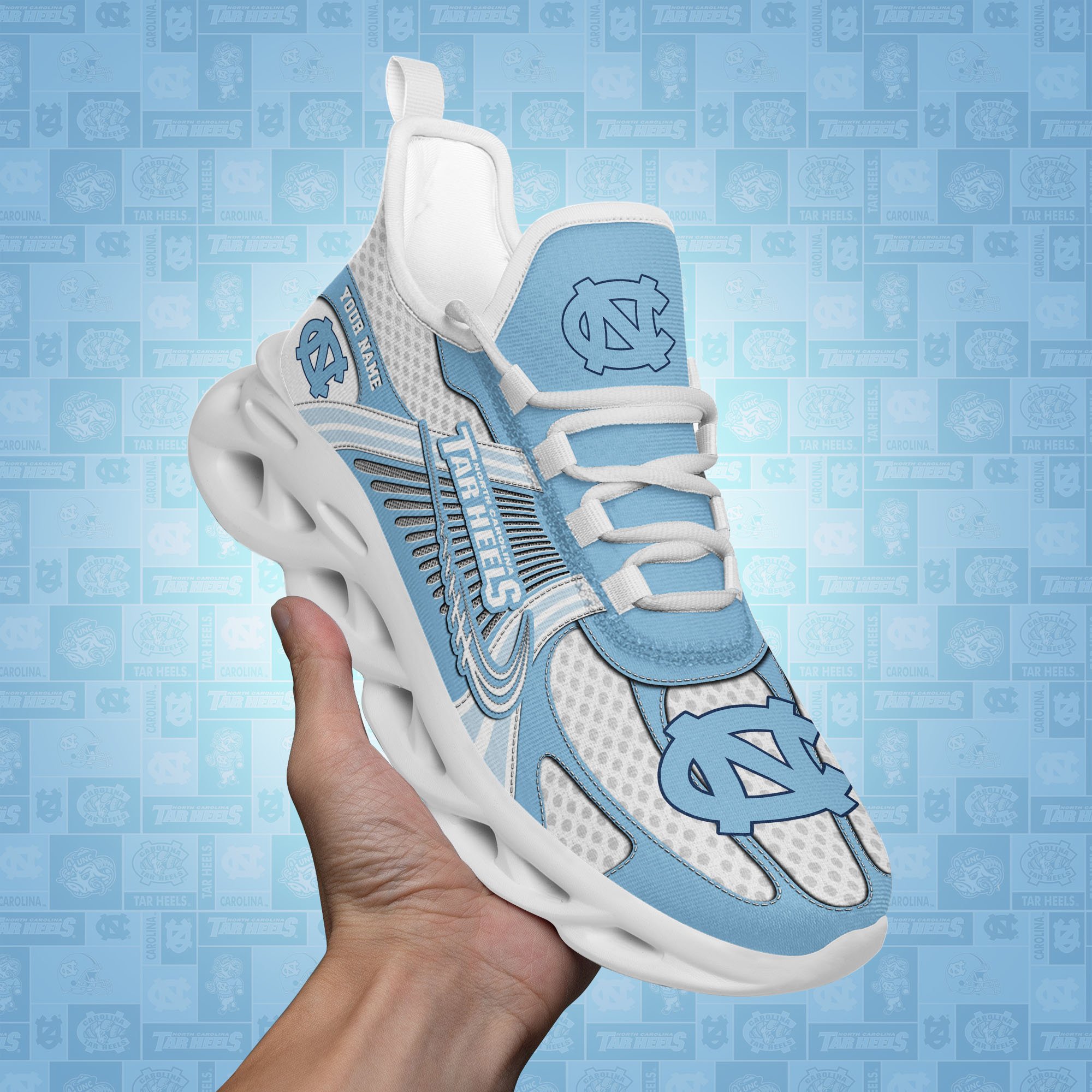 North Carolina Tar Heels Clunky Sneakers Custom Your Name, Sport Sneakers ETRG-62343 - Famjoys North Carolina Tar Heels Clunky Sneakers Custom Your Name, Sport Sneakers ETRG-62343 - Famjoys