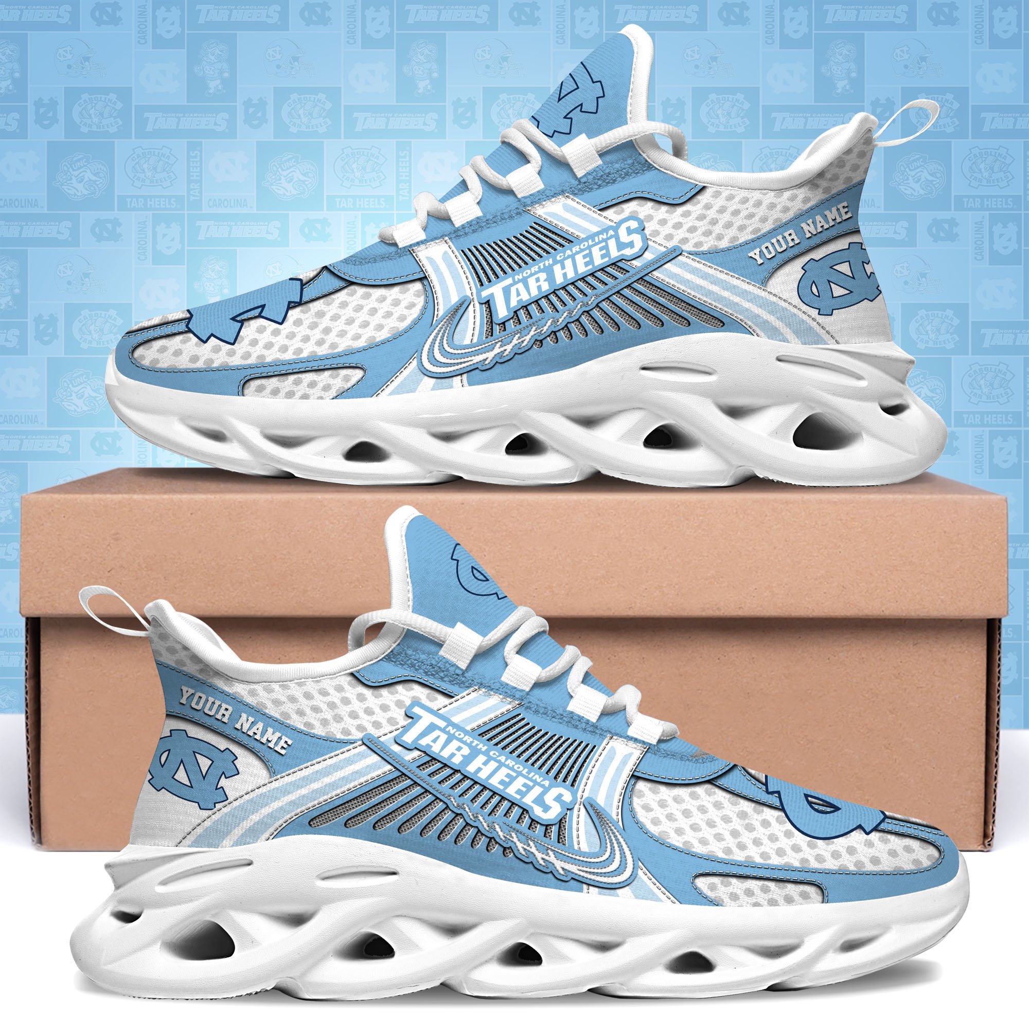 North Carolina Tar Heels Clunky Sneakers Custom Your Name, Sport Sneakers ETRG-62343 - Famjoys North Carolina Tar Heels Clunky Sneakers Custom Your Name, Sport Sneakers ETRG-62343 - Famjoys