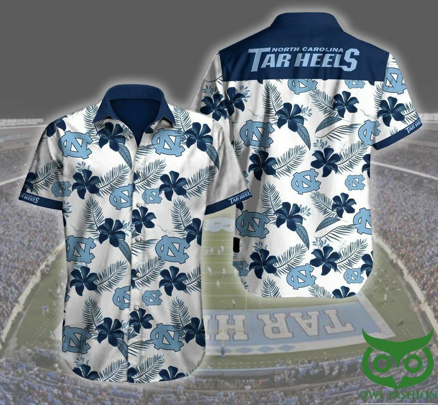 North Carolina Tar Heels Floral Dark Blue Hawaiian Shirt - Famjoys North Carolina Tar Heels Floral Dark Blue Hawaiian Shirt - Famjoys