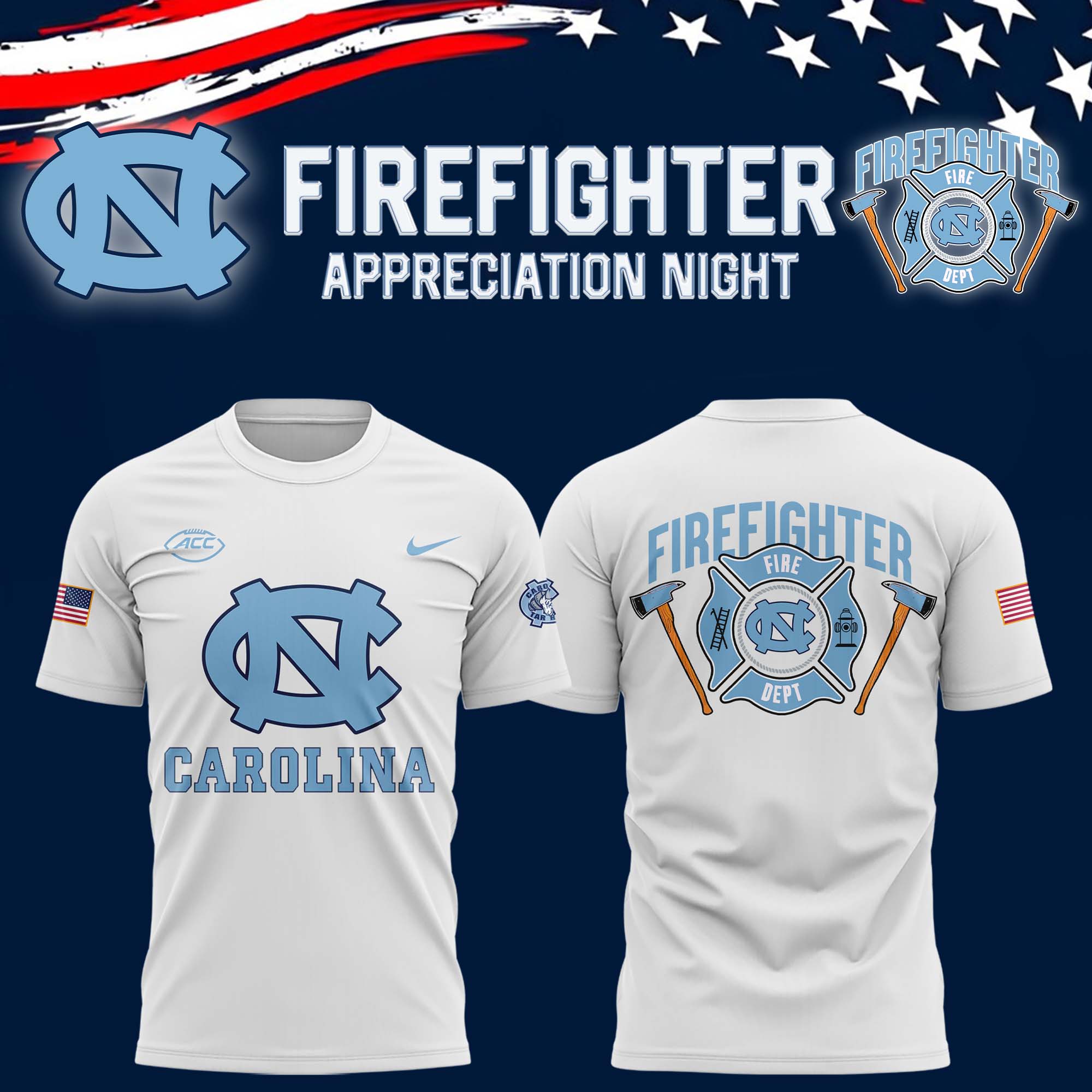 North Carolina Tar Heels football x Firefighter Appreciation Night Premium Tee - Famjoys North Carolina Tar Heels football x Firefighter Appreciation Night Premium Tee - Famjoys