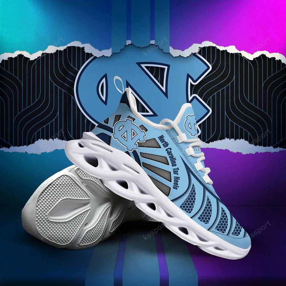 North Carolina Tar Heels Max Soul Clunky, Black And White Running Shoes - Famjoys North Carolina Tar Heels Max Soul Clunky, Black And White Running Shoes - Famjoys