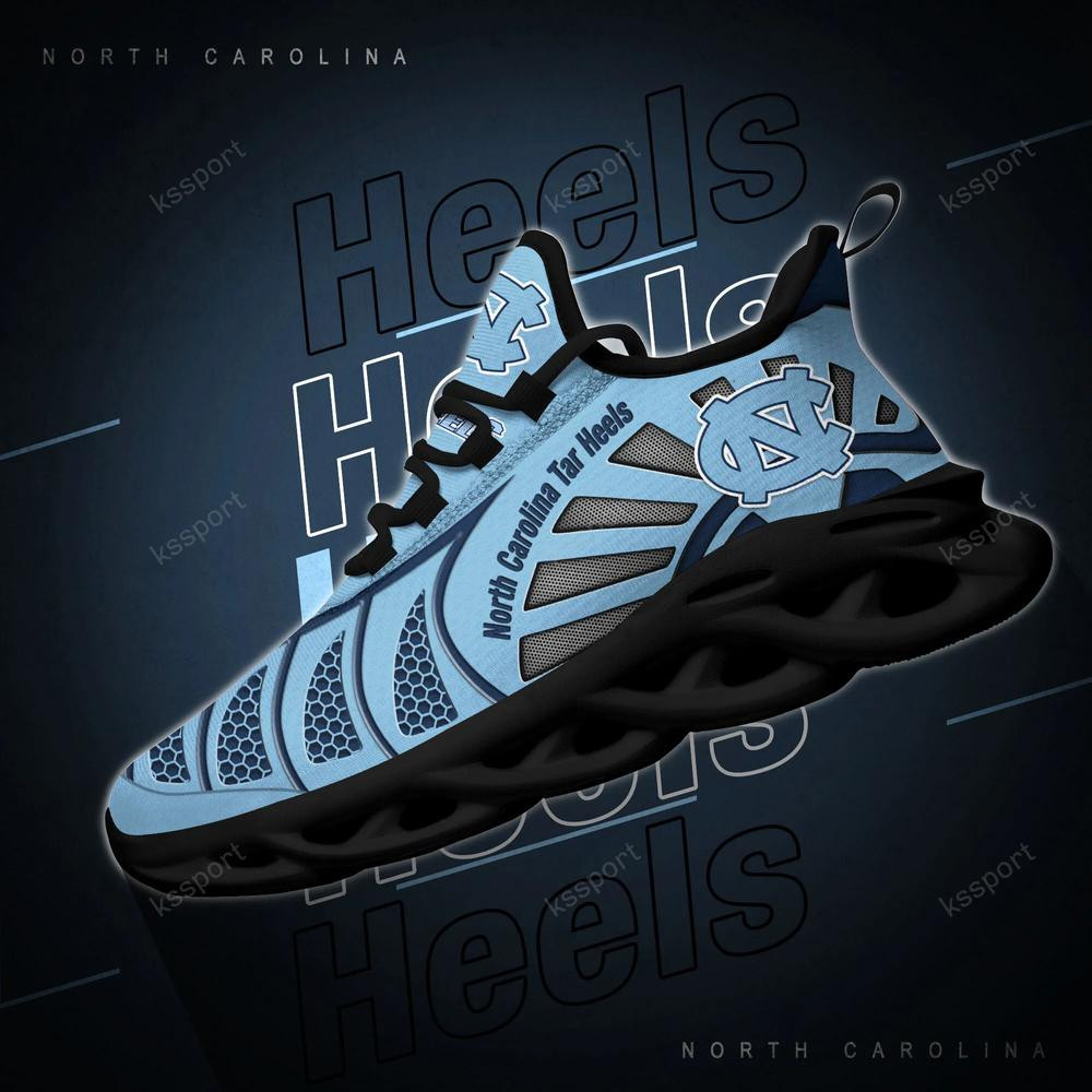 North Carolina Tar Heels Max Soul Clunky, Black And White Running Shoes - Famjoys North Carolina Tar Heels Max Soul Clunky, Black And White Running Shoes - Famjoys