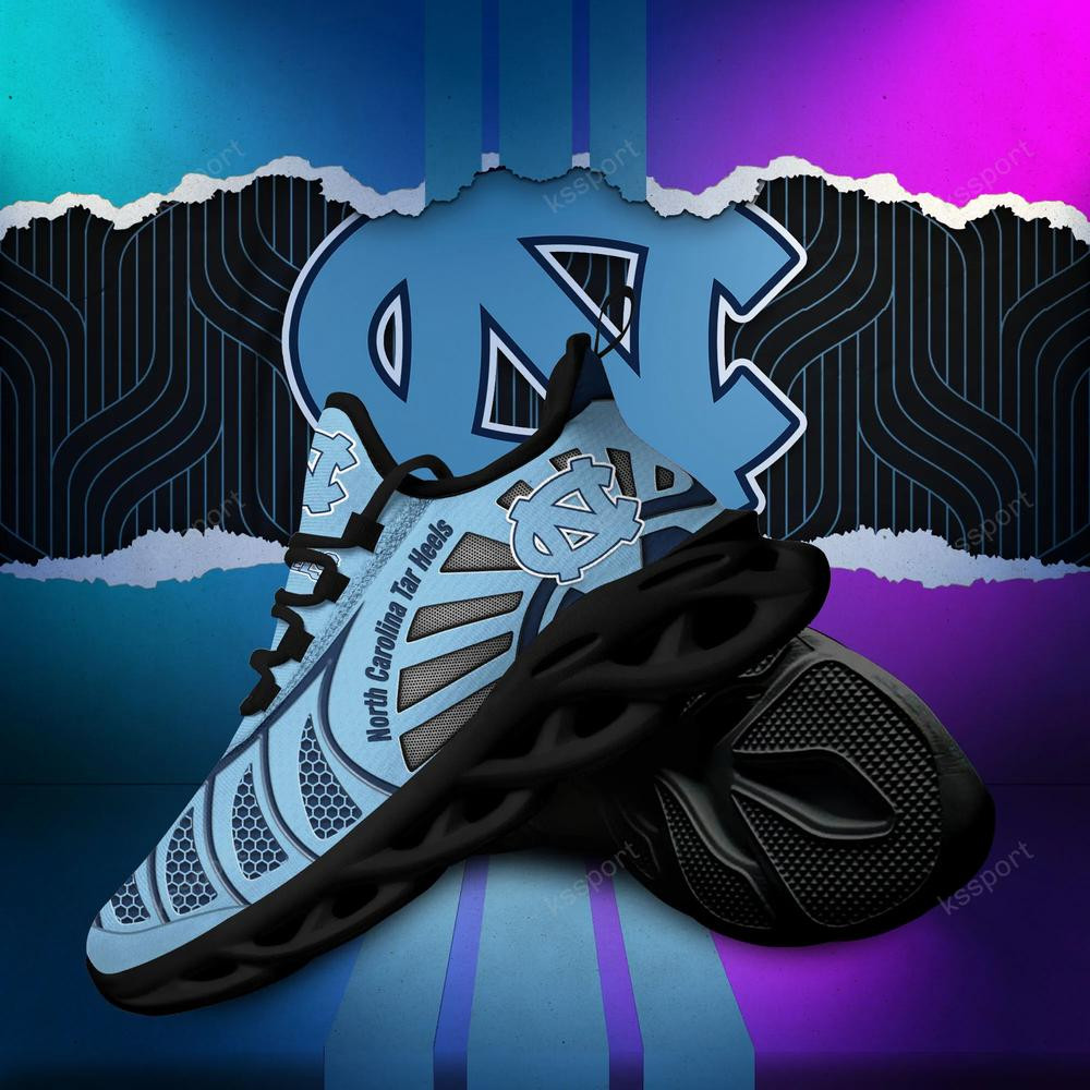 North Carolina Tar Heels Max Soul Clunky, Black And White Running Shoes - Famjoys North Carolina Tar Heels Max Soul Clunky, Black And White Running Shoes - Famjoys