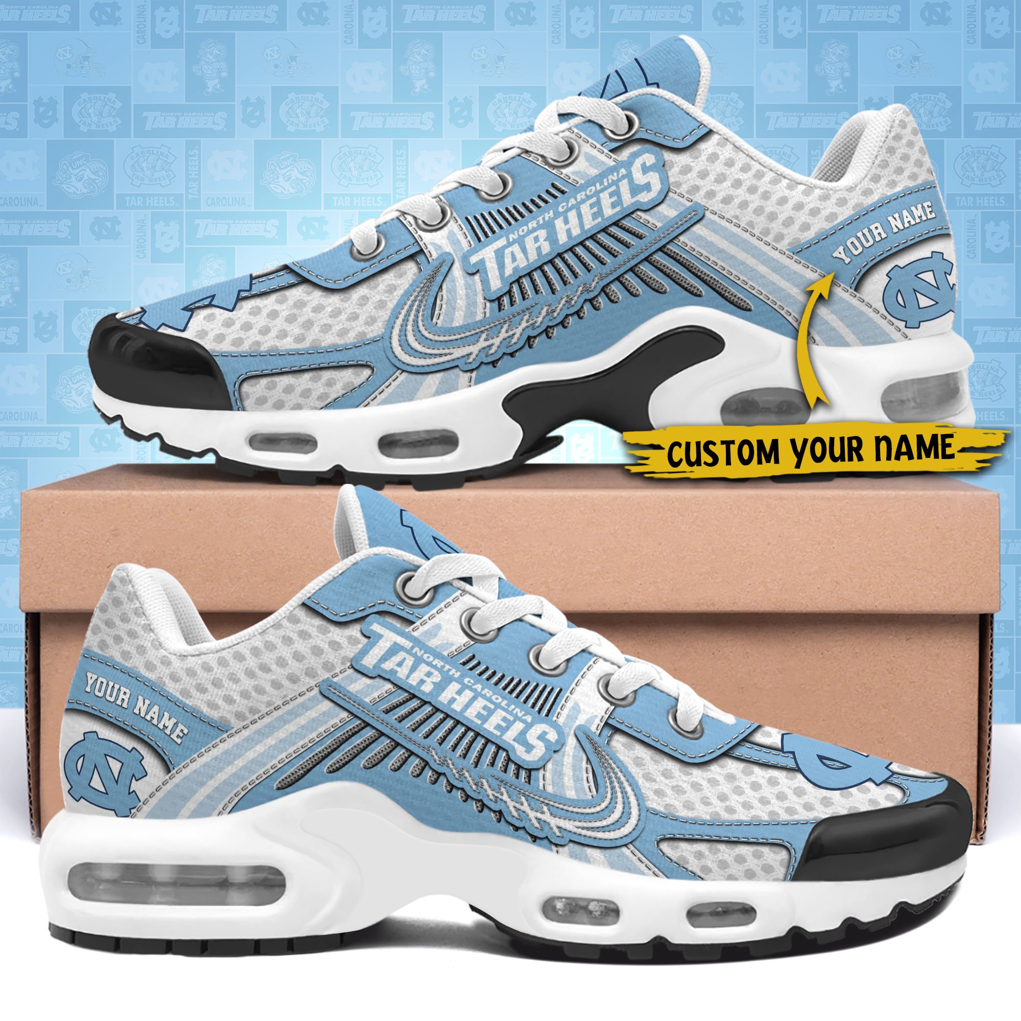North Carolina Tar Heels TN Shoes Custom Your Name, Sport Shoes, Gifts For Fans, Sport Gifts For Him ETRG-62360 - Famjoys North Carolina Tar Heels TN Shoes Custom Your Name, Sport Shoes, Gifts For Fans, Sport Gifts For Him ETRG-62360 - Famjoys