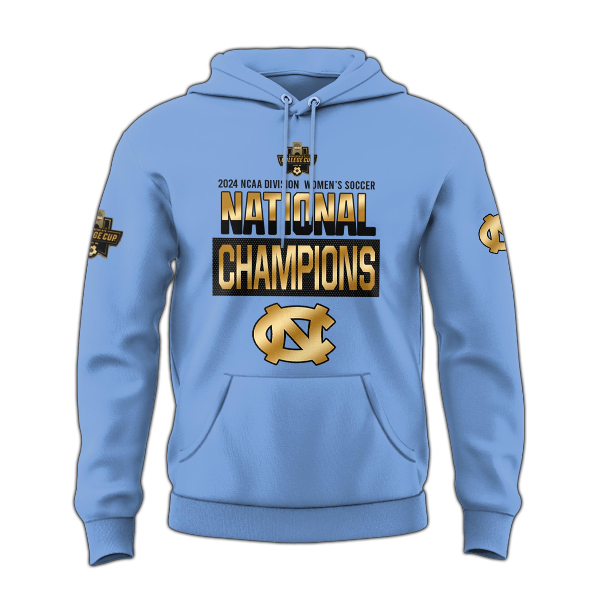 North Carolina WoSoccer National Champions Gold Hoodie - Famjoys North Carolina WoSoccer National Champions Gold Hoodie - Famjoys