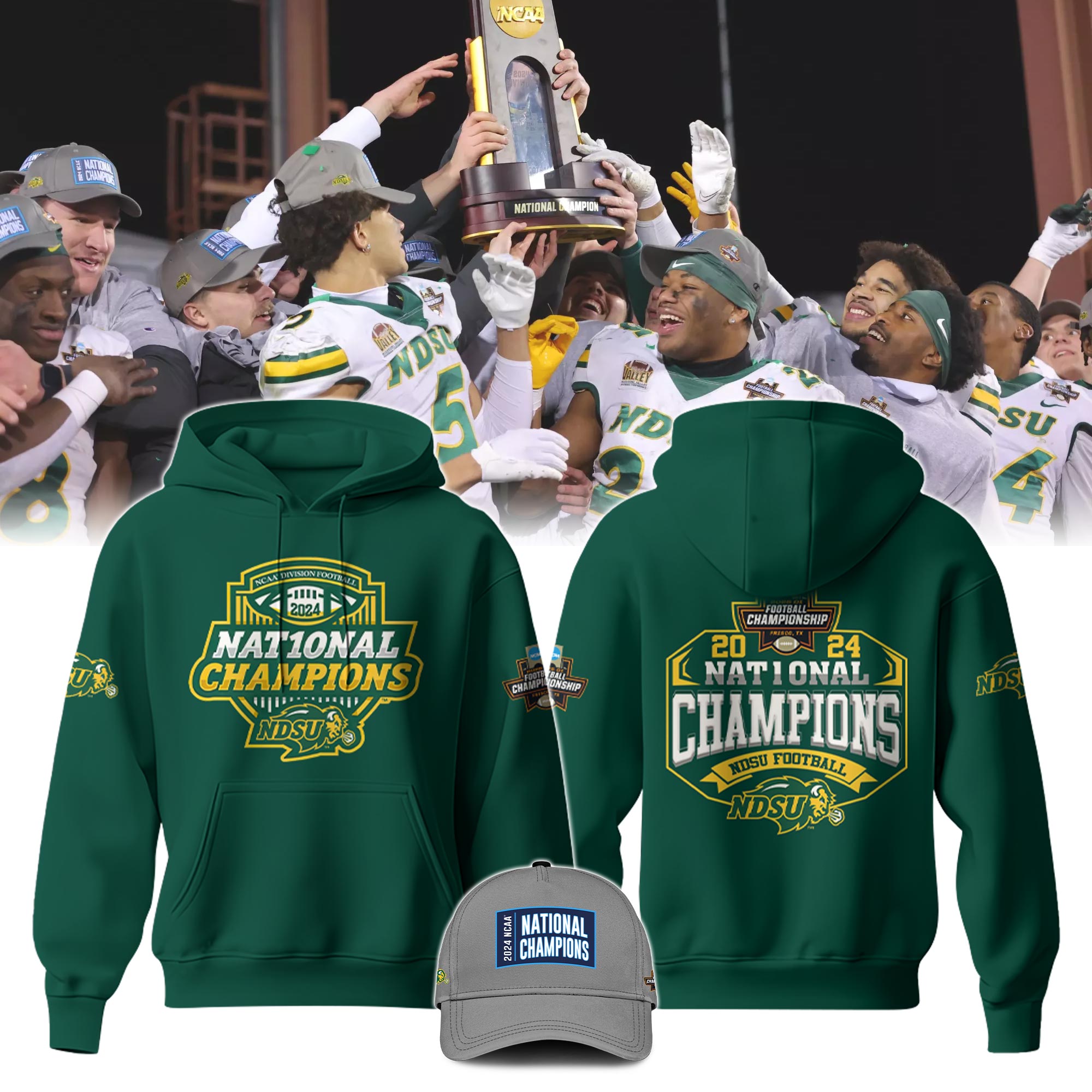 North Dakota State Bison Champion Hoodie Color Green - Famjoys North Dakota State Bison Champion Hoodie Color Green - Famjoys