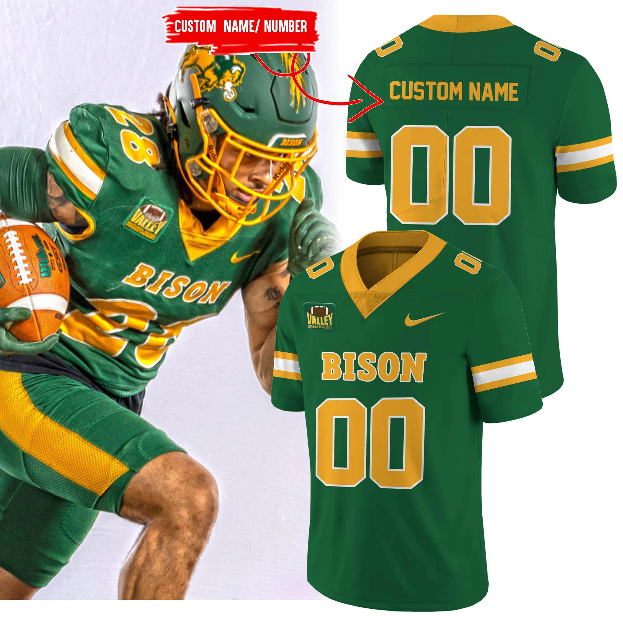 North Dakota State Bison football New Jersey - Famjoys North Dakota State Bison football New Jersey - Famjoys