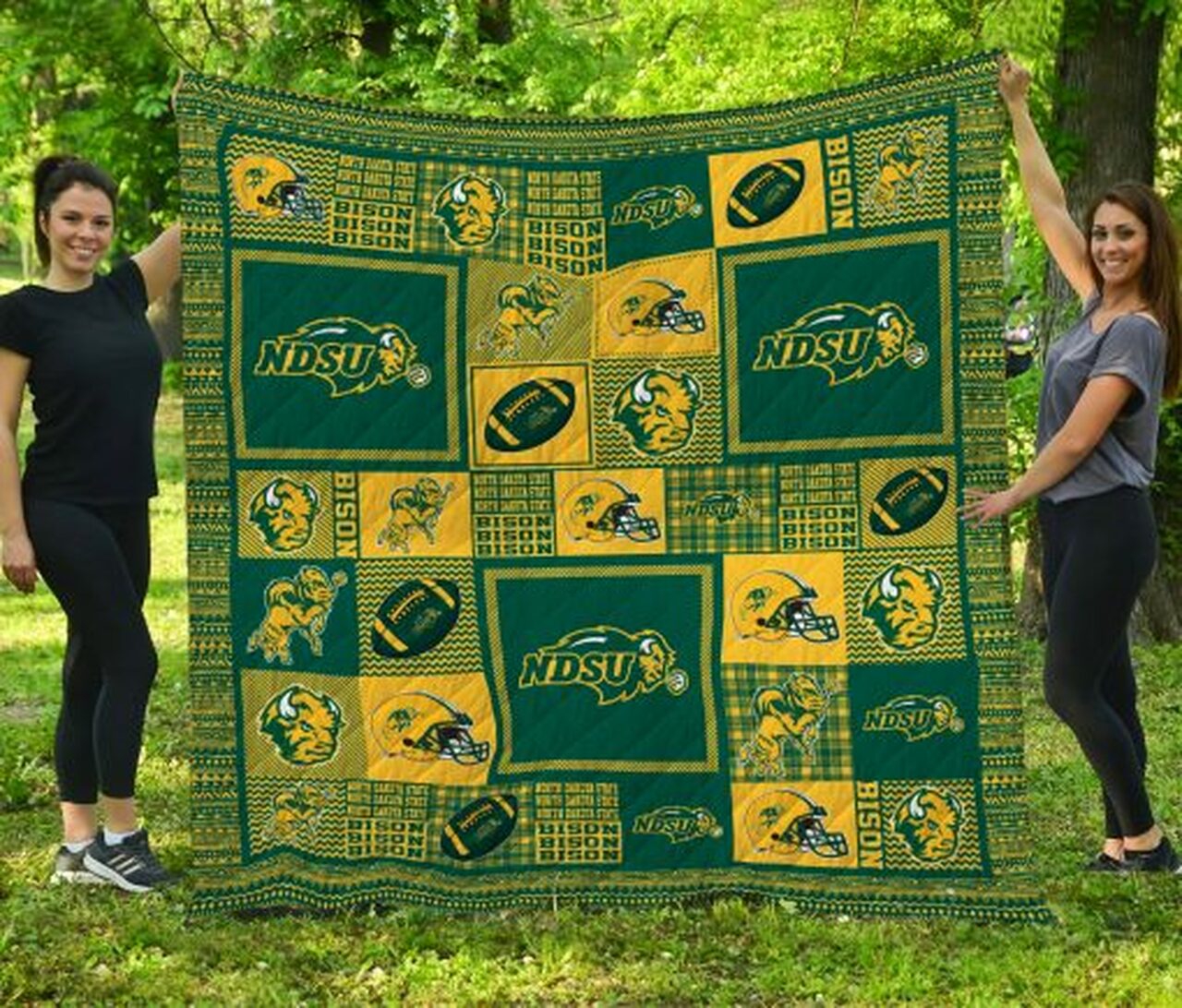 North Dakota State Bison Quilt Blanket #1443 - Famjoys North Dakota State Bison Quilt Blanket #1443 - Famjoys
