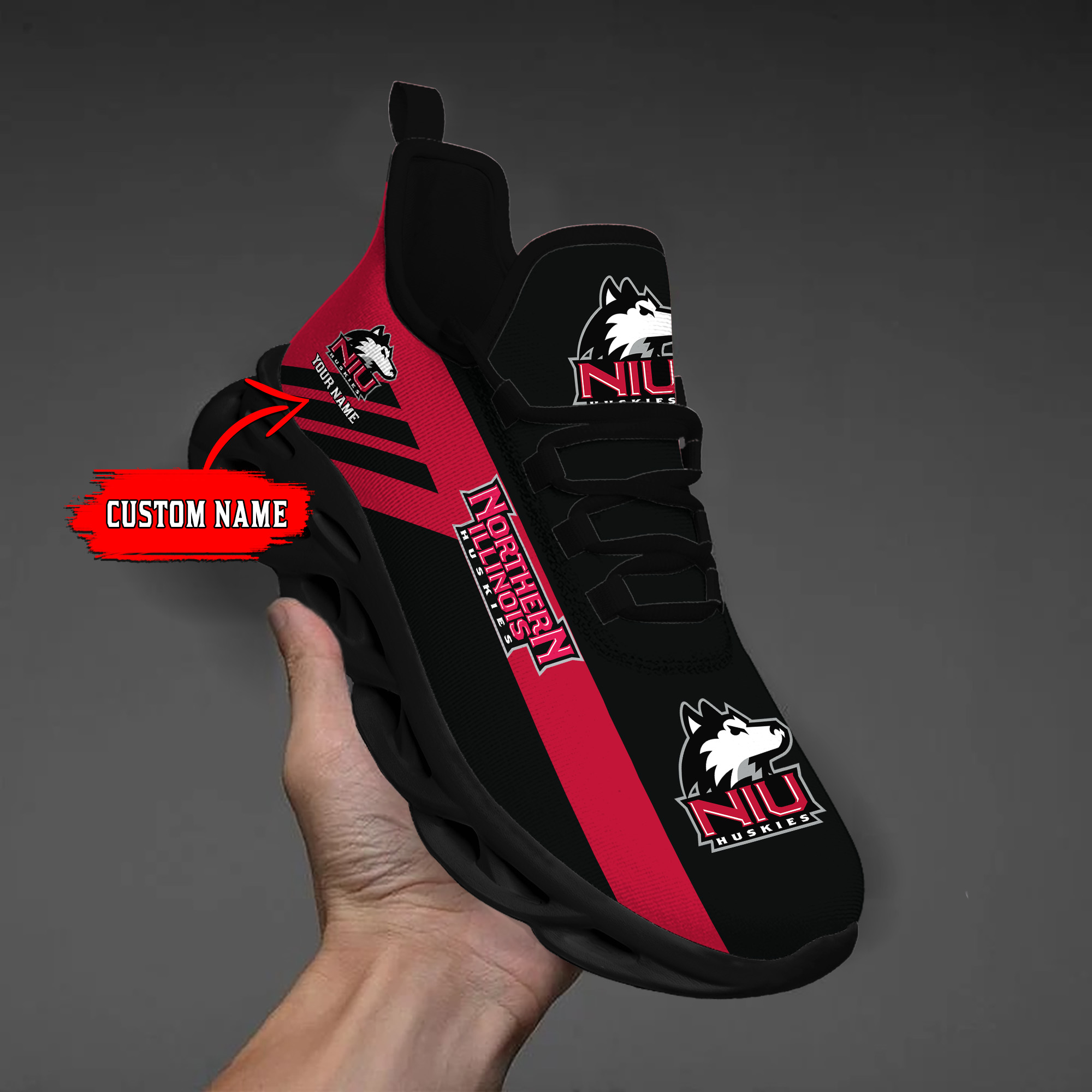 Northern Illinois Huskies Custom Name PERSONALIZED MAX SOUL SHOES DS004 - Famjoys Northern Illinois Huskies Custom Name PERSONALIZED MAX SOUL SHOES DS004 - Famjoys