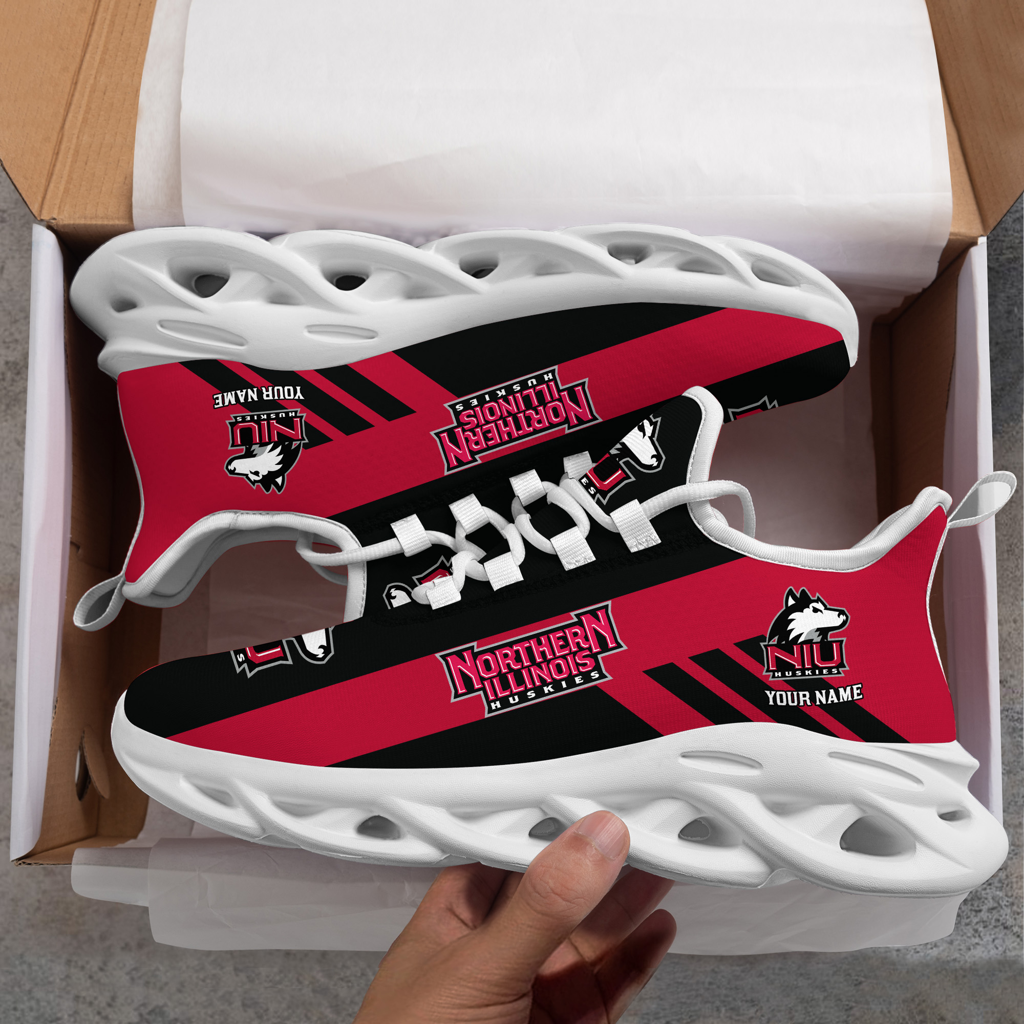 Northern Illinois Huskies Custom Name PERSONALIZED MAX SOUL SHOES DS004 - Famjoys Northern Illinois Huskies Custom Name PERSONALIZED MAX SOUL SHOES DS004 - Famjoys