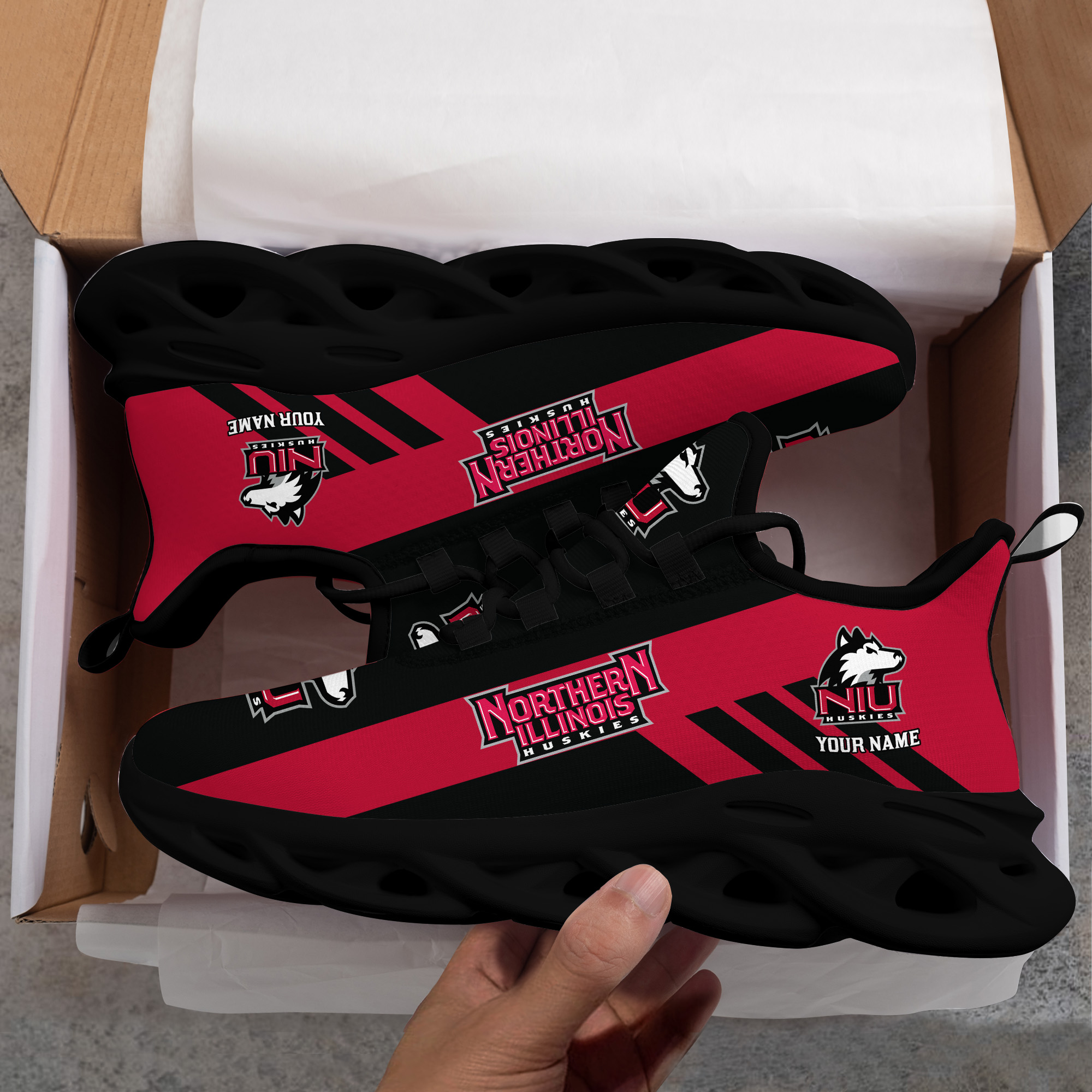 Northern Illinois Huskies Custom Name PERSONALIZED MAX SOUL SHOES DS004 - Famjoys Northern Illinois Huskies Custom Name PERSONALIZED MAX SOUL SHOES DS004 - Famjoys