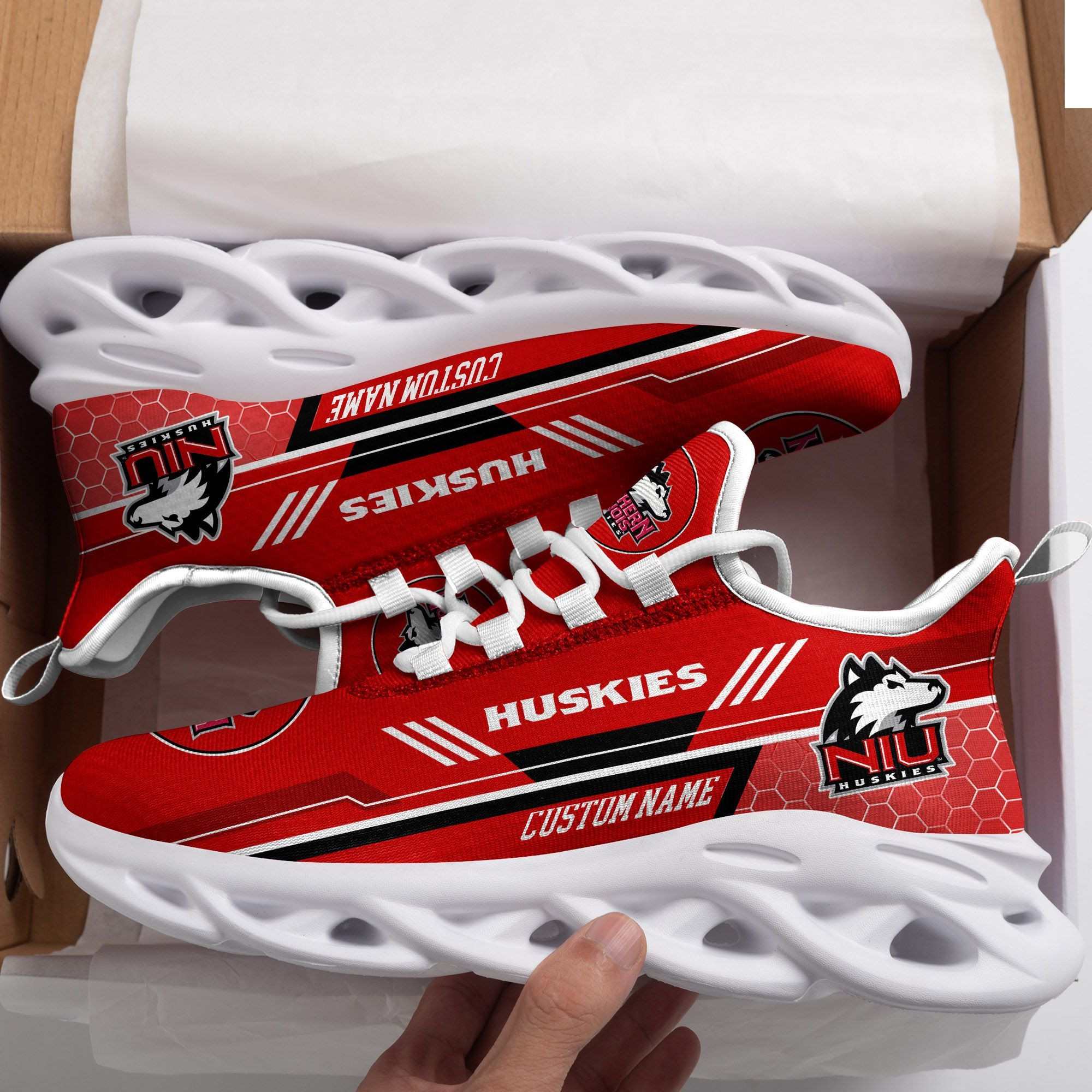 Northern Illinois Huskies Custom Personalized Max Soul Sneakers Shoes Northern Illinois - Famjoys Northern Illinois Huskies Custom Personalized Max Soul Sneakers Shoes Northern Illinois - Famjoys