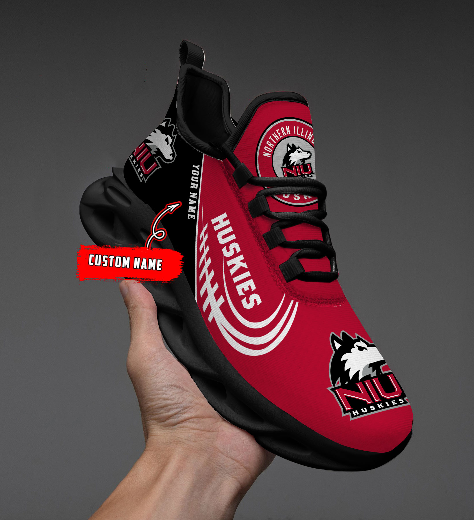 Northern Illinois Huskies PERSONALIZED MAX SOUL SHOES T1 - Famjoys Northern Illinois Huskies PERSONALIZED MAX SOUL SHOES T1 - Famjoys