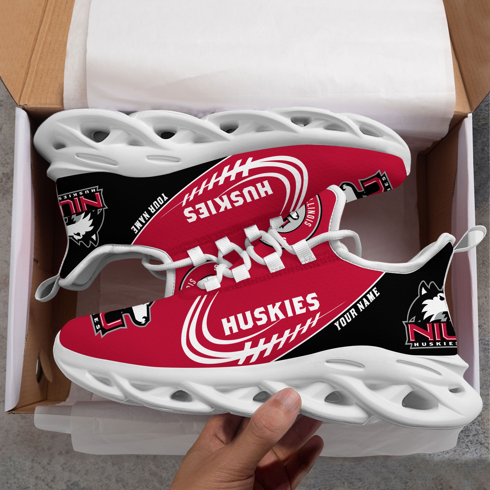 Northern Illinois Huskies PERSONALIZED MAX SOUL SHOES T1 - Famjoys Northern Illinois Huskies PERSONALIZED MAX SOUL SHOES T1 - Famjoys