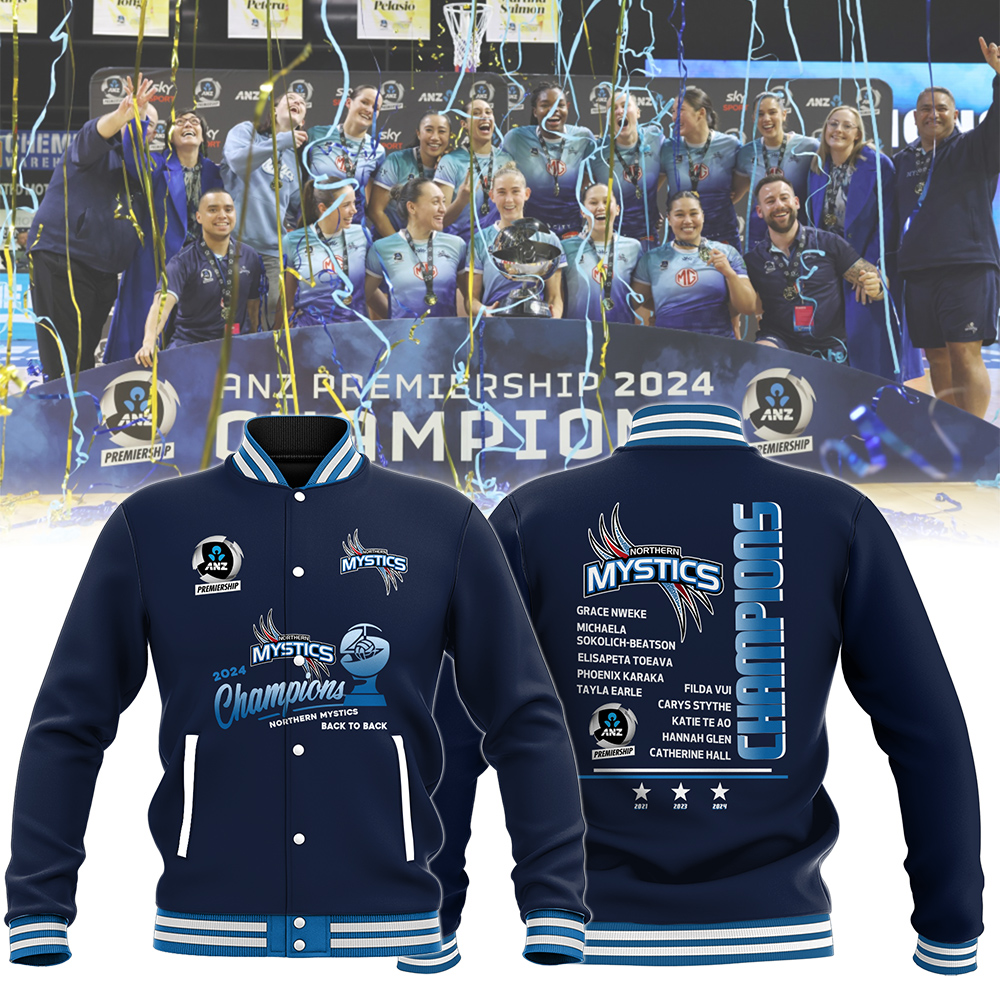 Northern M y s t i c s Baseball jacket ANZ Premiership Champions Unisex s - Famjoys Northern M y s t i c s Baseball jacket ANZ Premiership Champions Unisex s - Famjoys