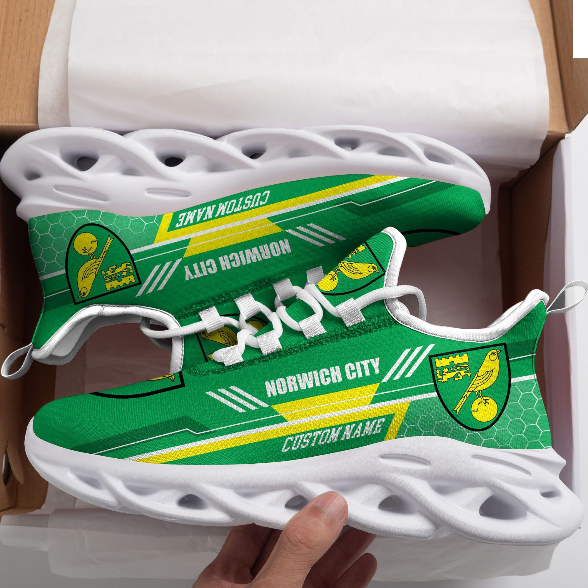 Norwich City Custom Personalized Max Soul Sneakers Shoes - Famjoys Norwich City Custom Personalized Max Soul Sneakers Shoes - Famjoys