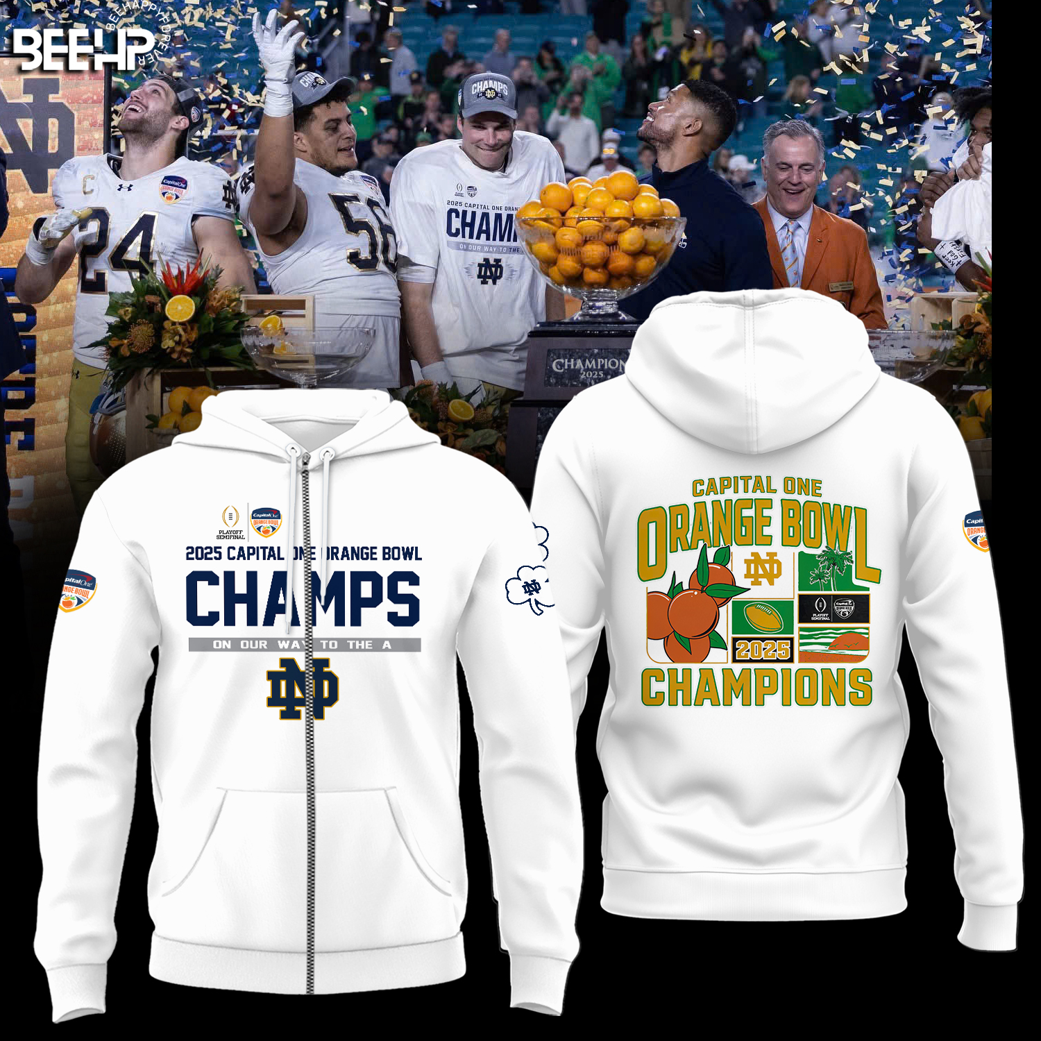 Notre Dame Fighting Irish 2025 Orange Bowl Champions Shirt - Famjoys Notre Dame Fighting Irish 2025 Orange Bowl Champions Shirt - Famjoys