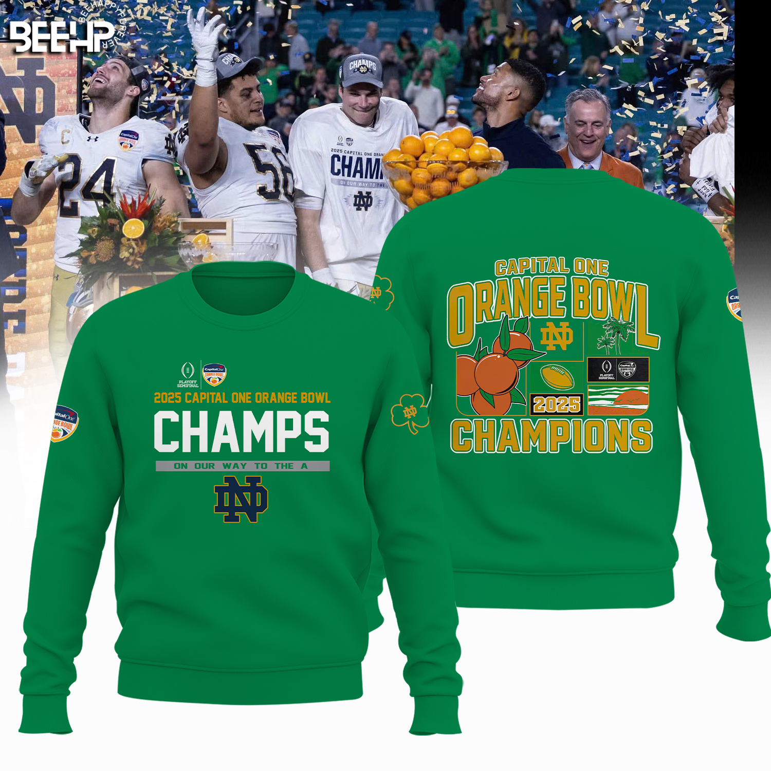 Notre Dame Fighting Irish 2025 Orange Bowl Champions Shirt - Famjoys Notre Dame Fighting Irish 2025 Orange Bowl Champions Shirt - Famjoys