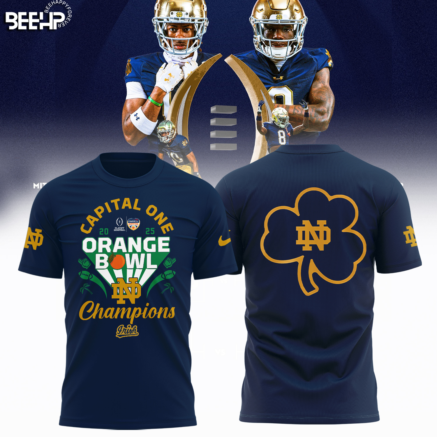 Notre Dame Fighting Irish 2025 Orange Bowl Champions Shirt - Famjoys Notre Dame Fighting Irish 2025 Orange Bowl Champions Shirt - Famjoys