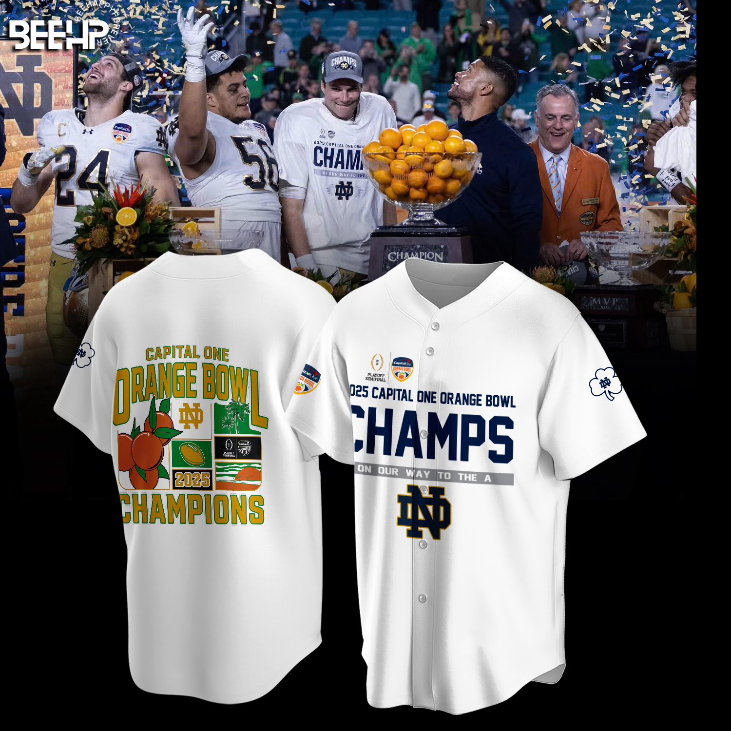 Notre Dame Fighting Irish 2025 Orange Bowl Champions Shirt - Famjoys Notre Dame Fighting Irish 2025 Orange Bowl Champions Shirt - Famjoys