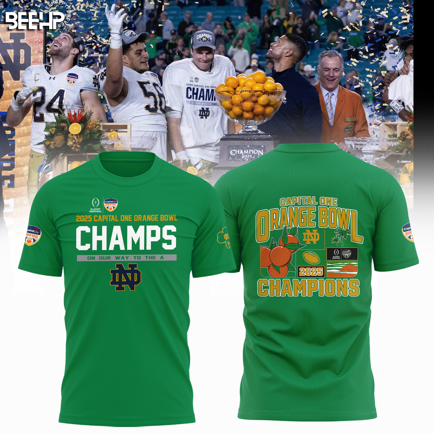 Notre Dame Fighting Irish 2025 Orange Bowl Champions Shirt - Famjoys Notre Dame Fighting Irish 2025 Orange Bowl Champions Shirt - Famjoys
