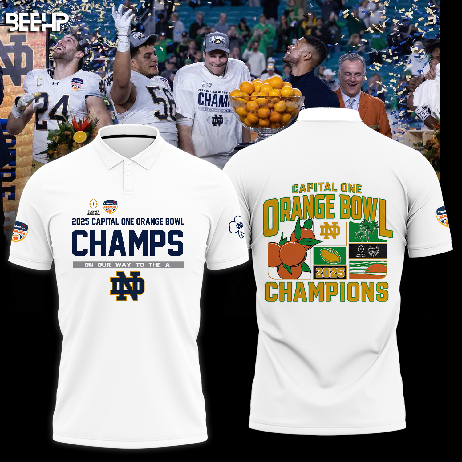 Notre Dame Fighting Irish 2025 Orange Bowl Champions Shirt - Famjoys Notre Dame Fighting Irish 2025 Orange Bowl Champions Shirt - Famjoys